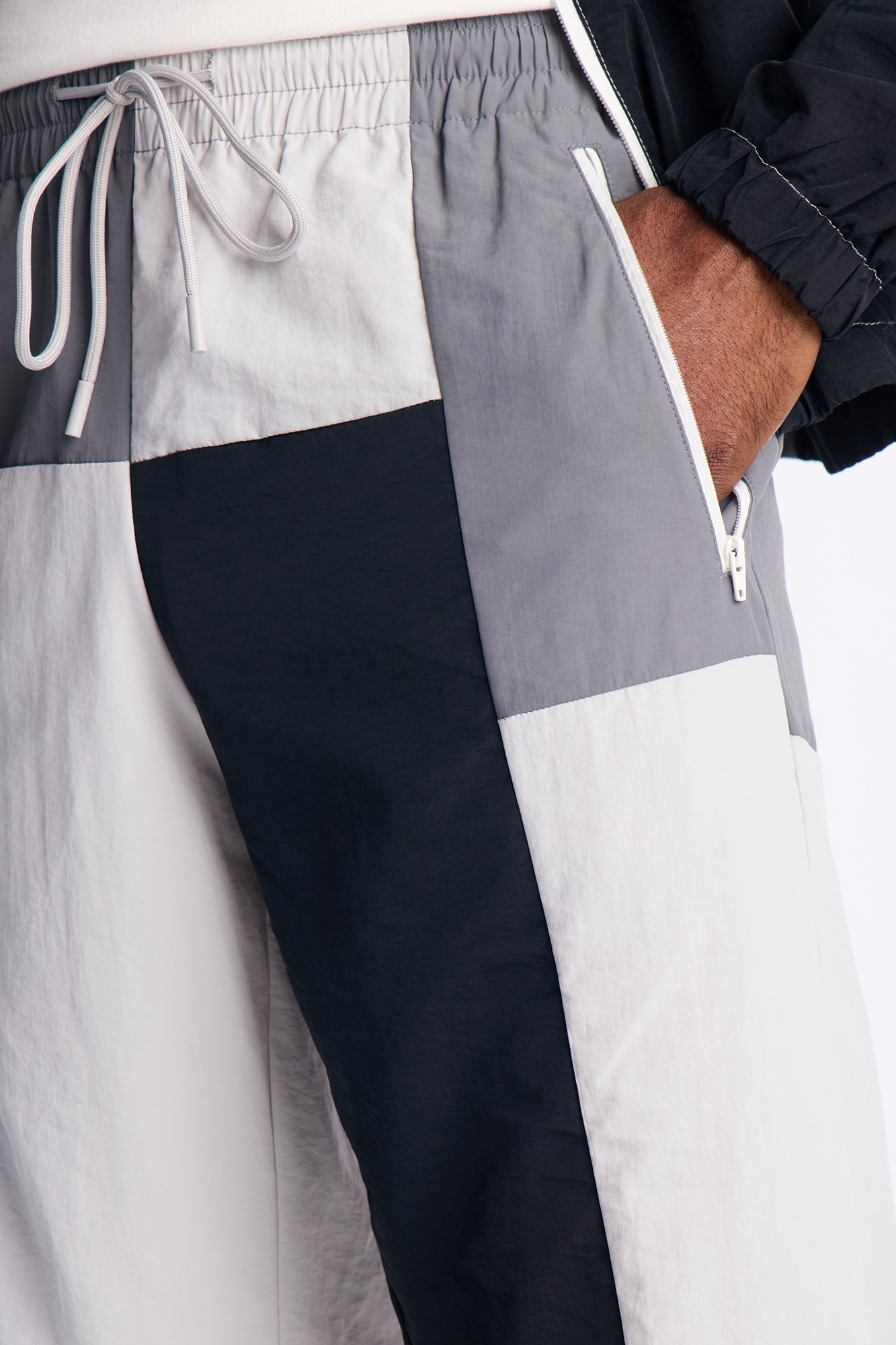 Straight Axel Color Block E-Waist Pant - Black/combo Fashion Nova