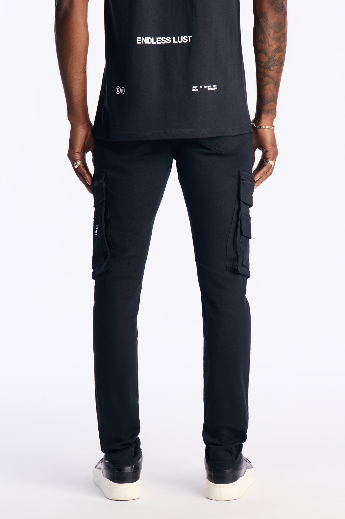 Stacked Skinny Take A Stroll Cargo Zipper Jean - Black Fashion Nova