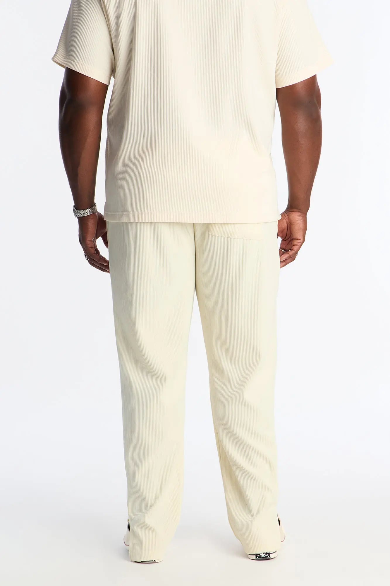Show Up Slim Slit Pants - Off White Fashion Nova