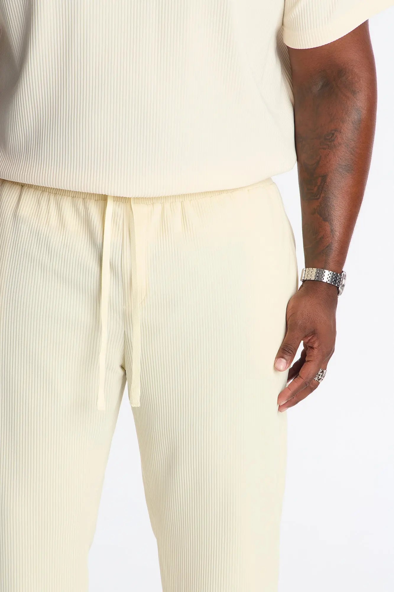 Show Up Slim Slit Pants - Off White Fashion Nova