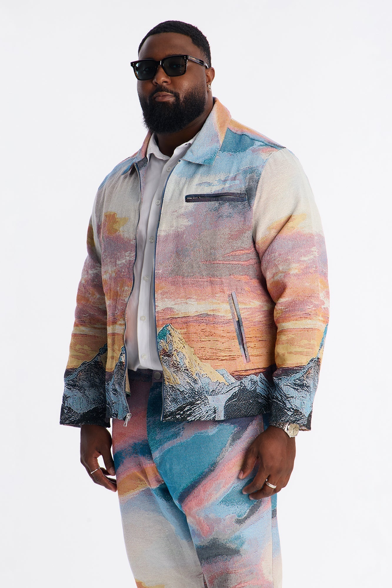 Peak Era Tapestry Work Jacket - Orange Fashion Nova