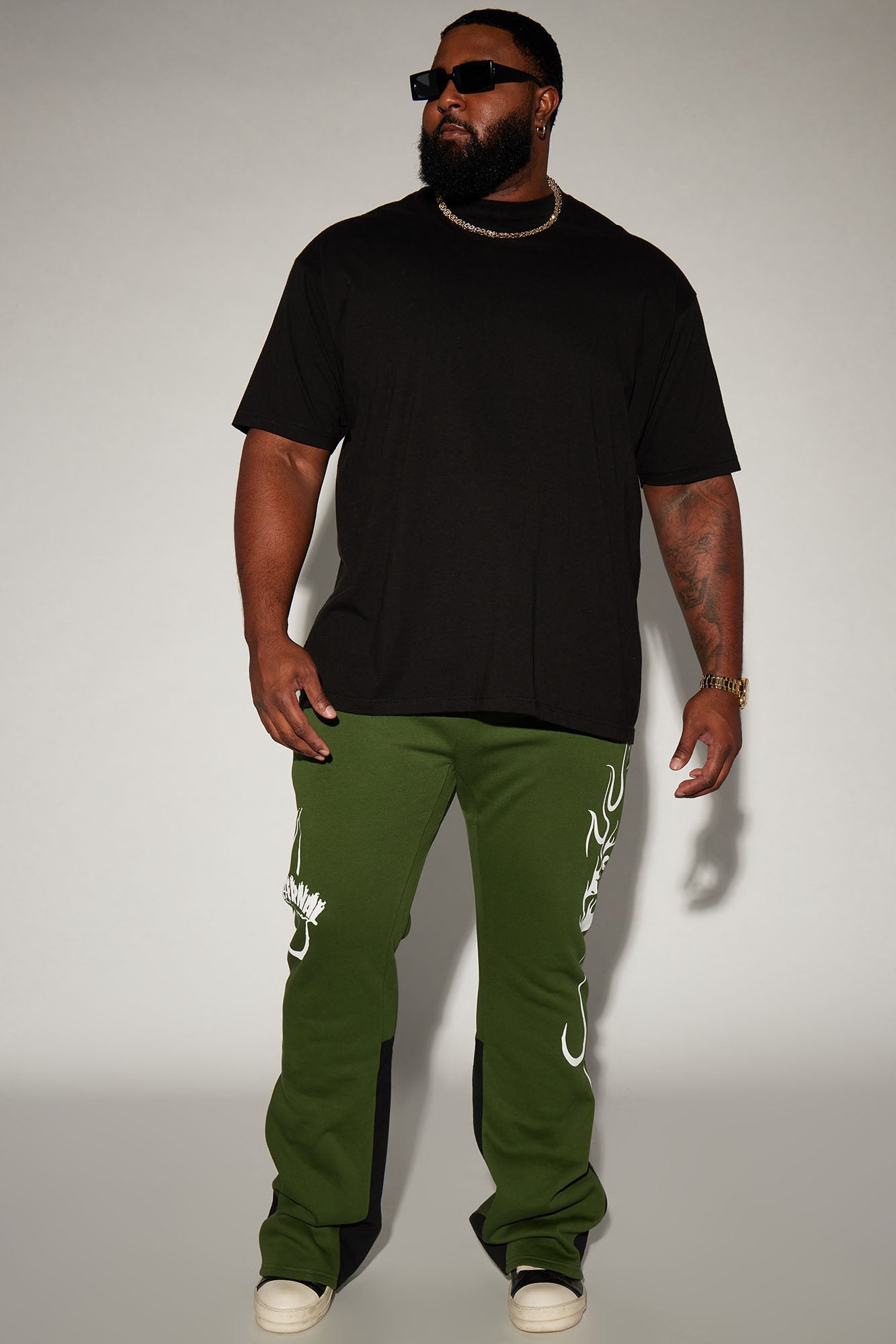 Eternal Flame Flared Sweatpants - Olive Fashion Nova