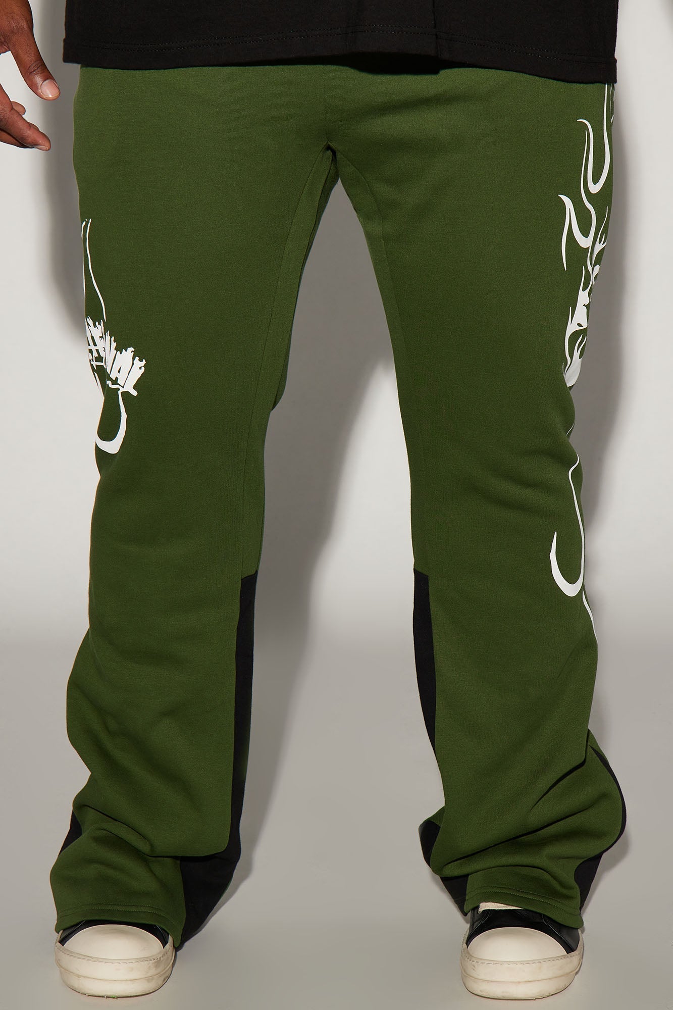 Eternal Flame Flared Sweatpants - Olive Fashion Nova