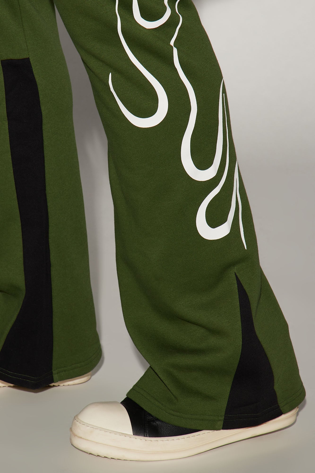 Eternal Flame Flared Sweatpants - Olive Fashion Nova