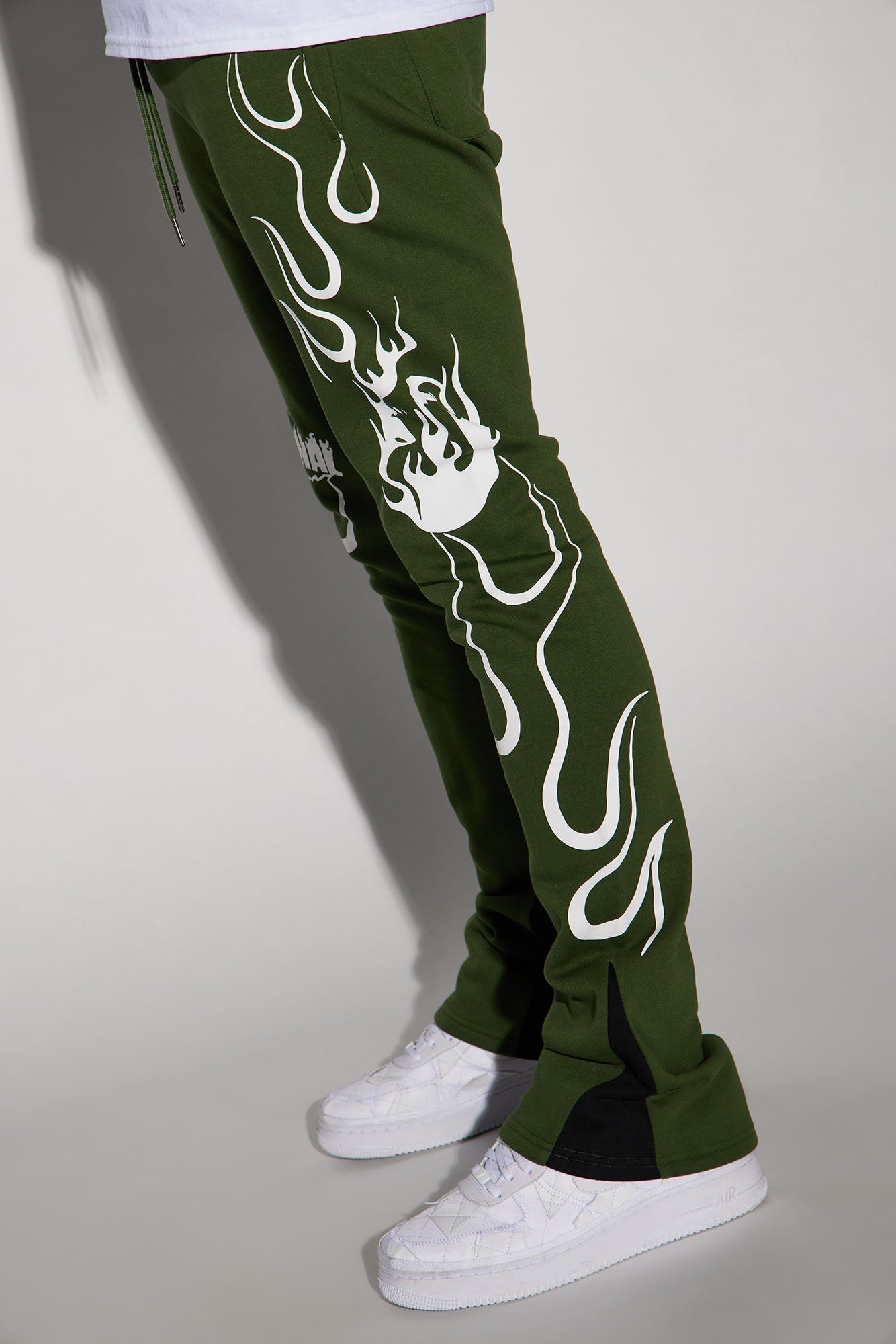 Eternal Flame Flared Sweatpants - Olive Fashion Nova