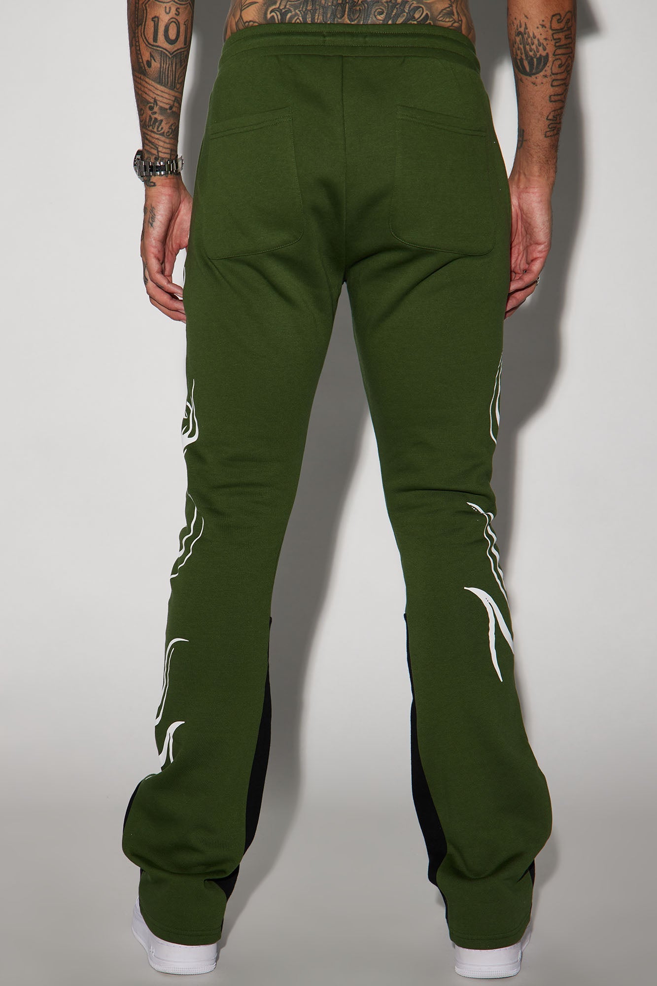 Eternal Flame Flared Sweatpants - Olive Fashion Nova
