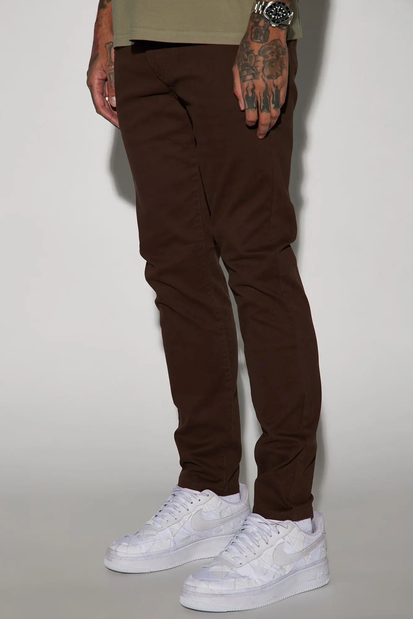 Mac Chino Skinny 5 Pocket Pants - DarkBrown Fashion Nova