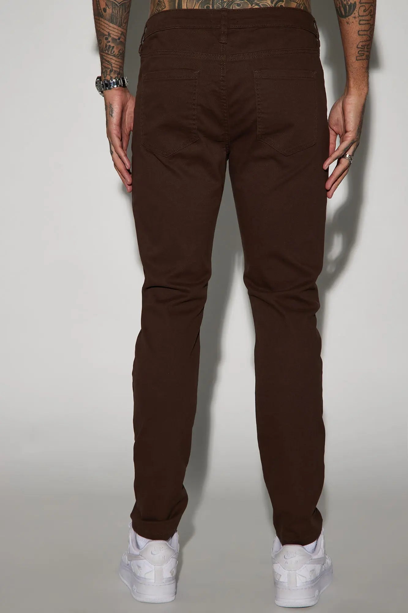Mac Chino Skinny 5 Pocket Pants - DarkBrown Fashion Nova