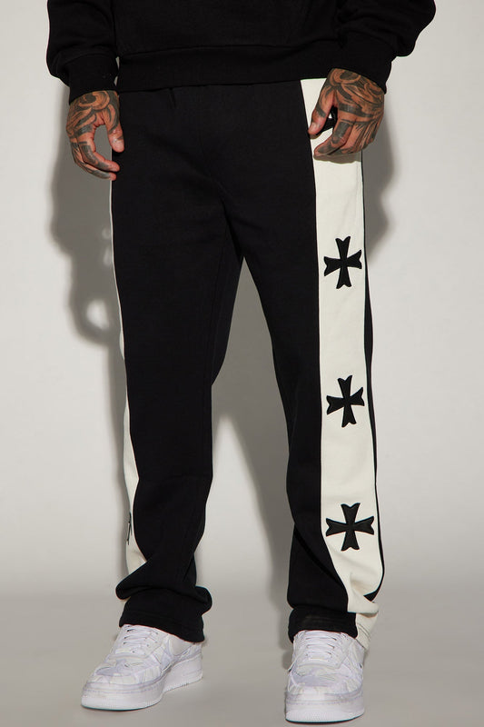 Desmond Straight Sweatpants - Black/combo Fashion Nova
