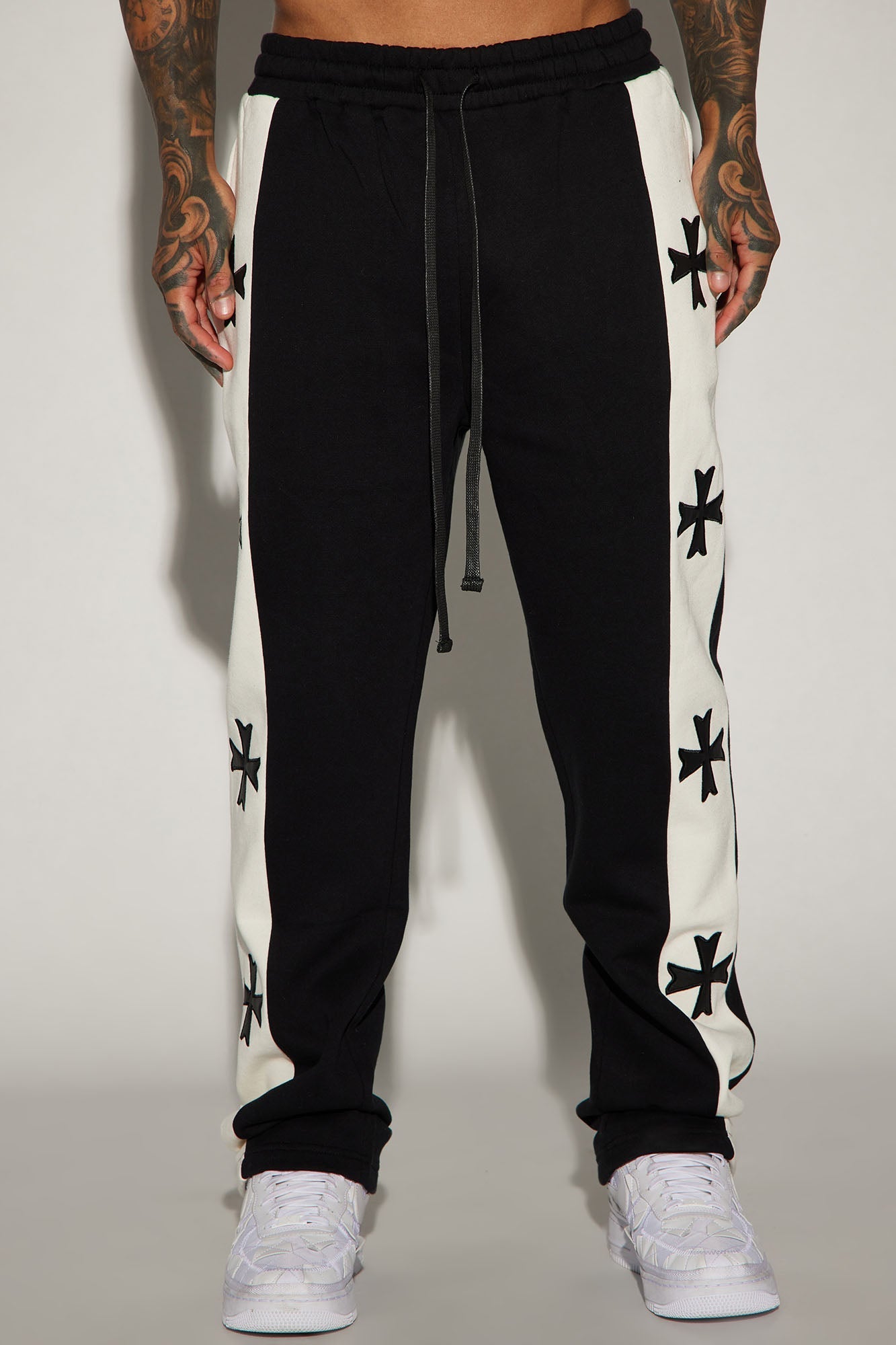 Desmond Straight Sweatpants - Black/combo Fashion Nova