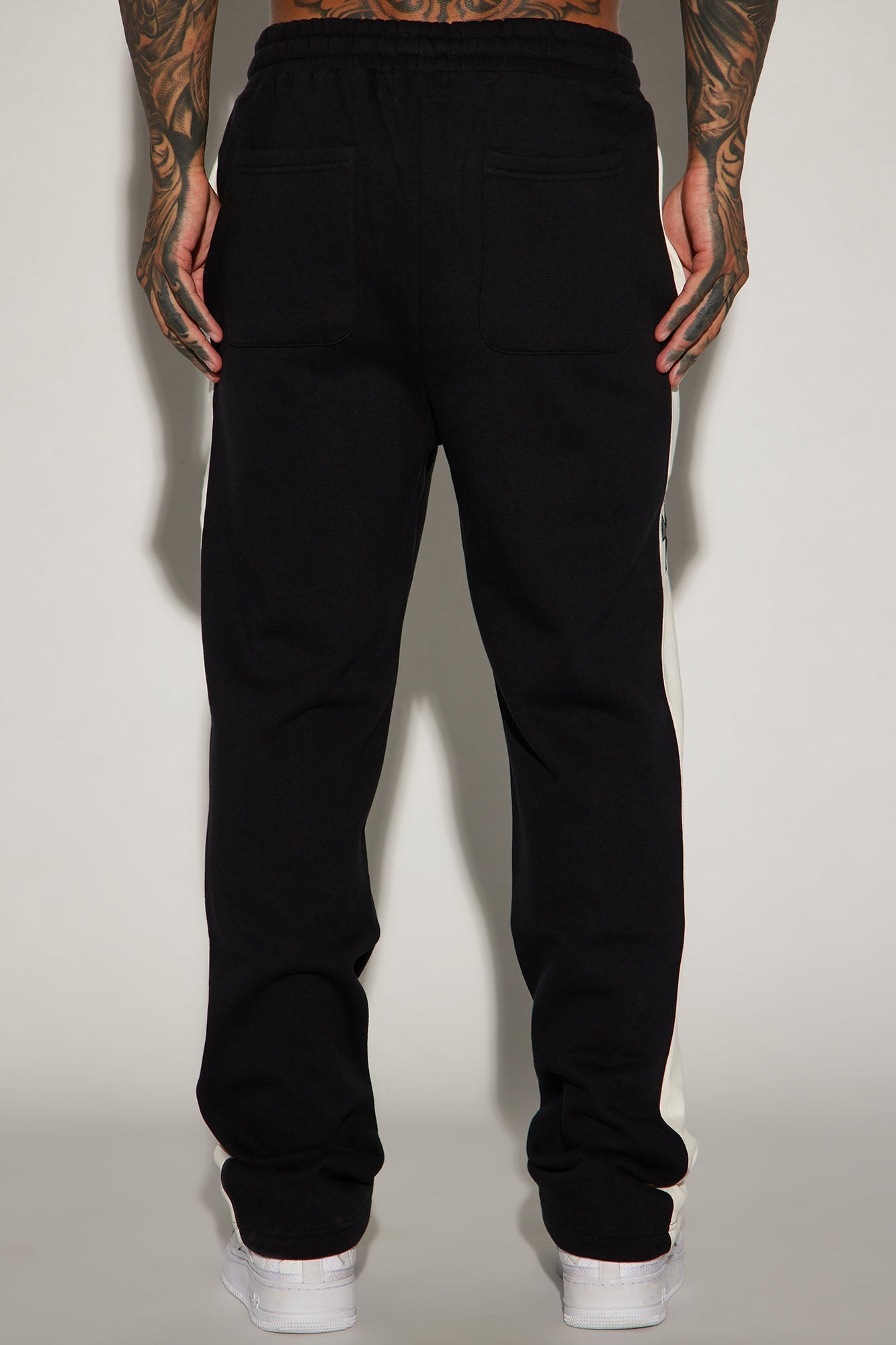 Desmond Straight Sweatpants - Black/combo Fashion Nova