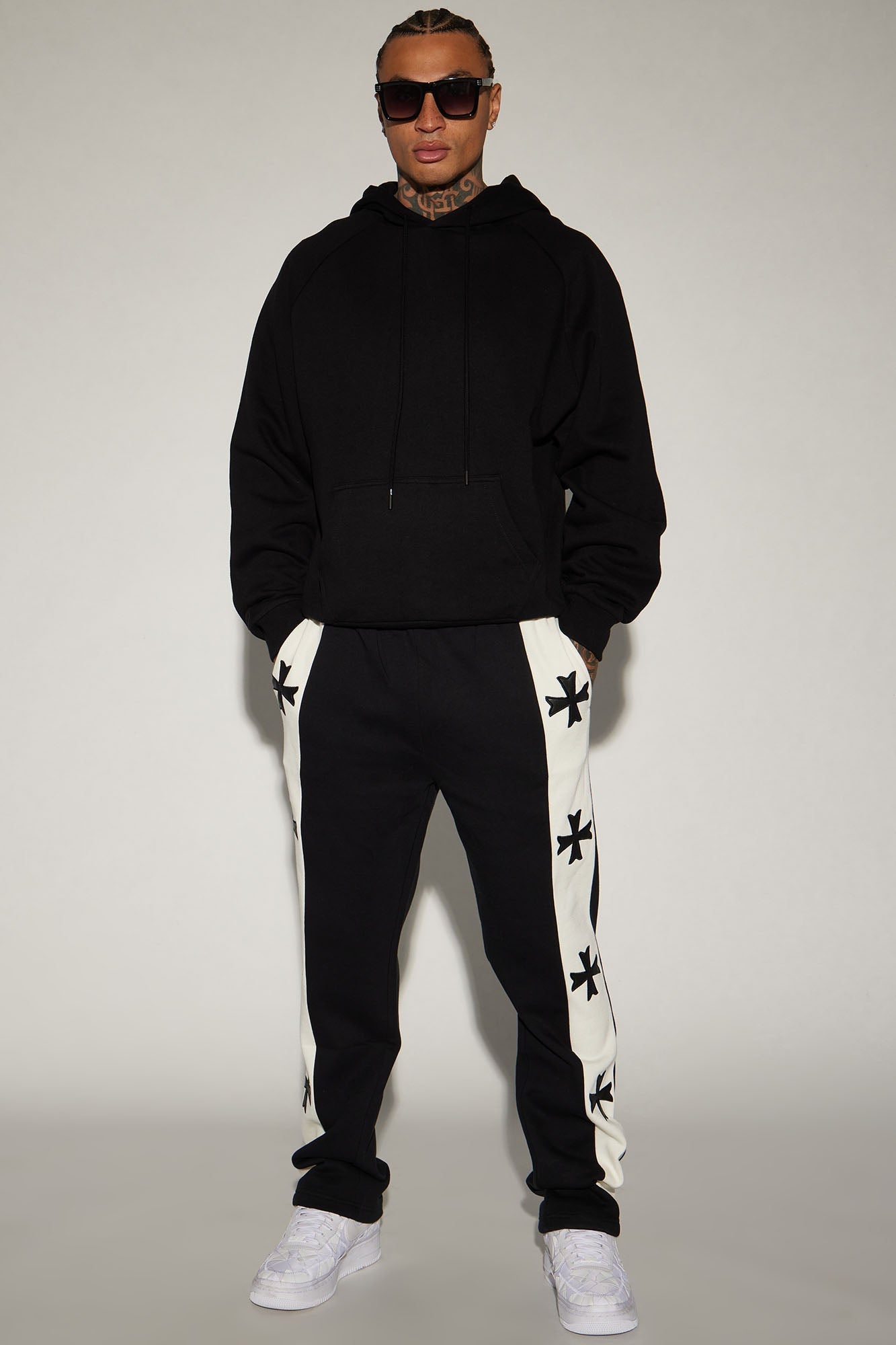 Desmond Straight Sweatpants - Black/combo Fashion Nova