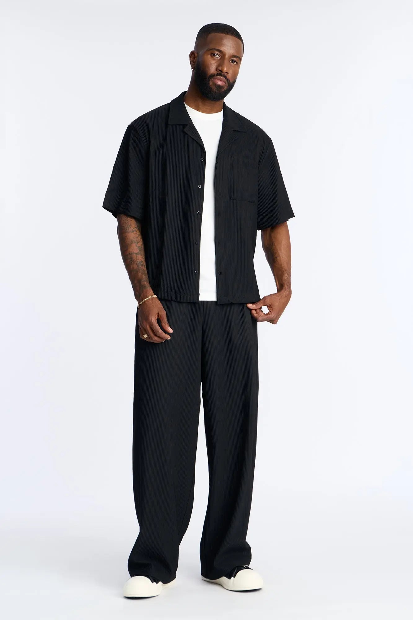 Show Up Short Sleeve Cuban Shirt - Black Fashion Nova