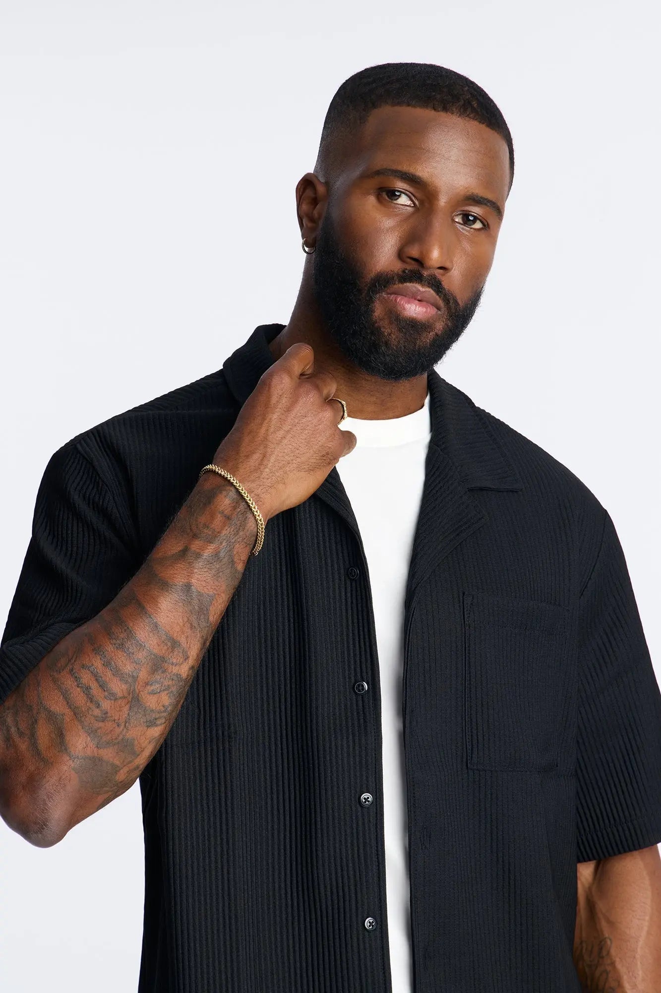 Show Up Short Sleeve Cuban Shirt - Black Fashion Nova
