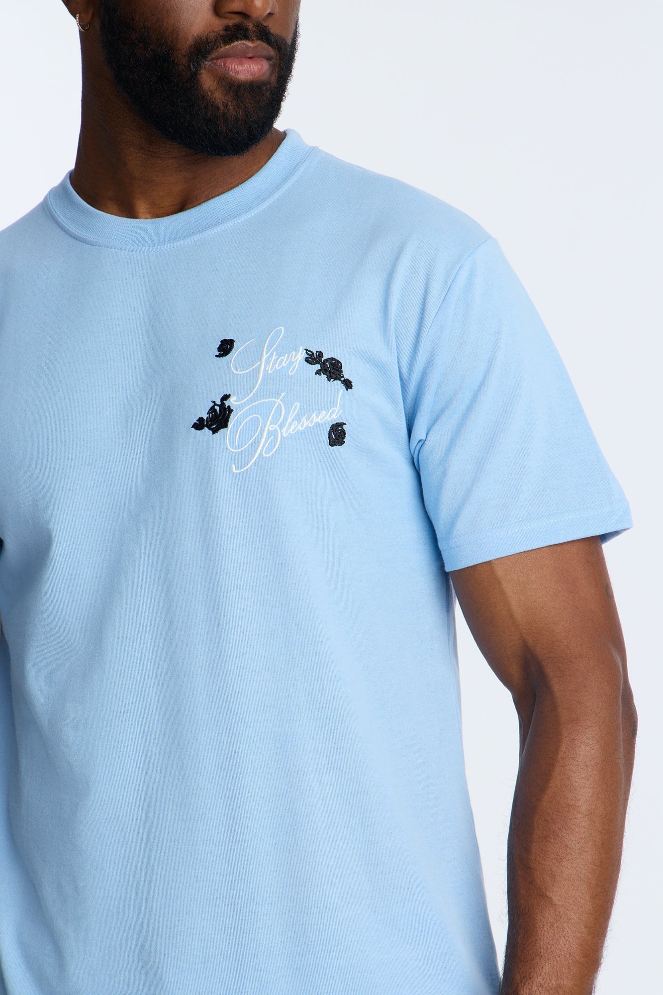 Angelic Blessings Short Sleeve Tee - Light Blue Fashion Nova