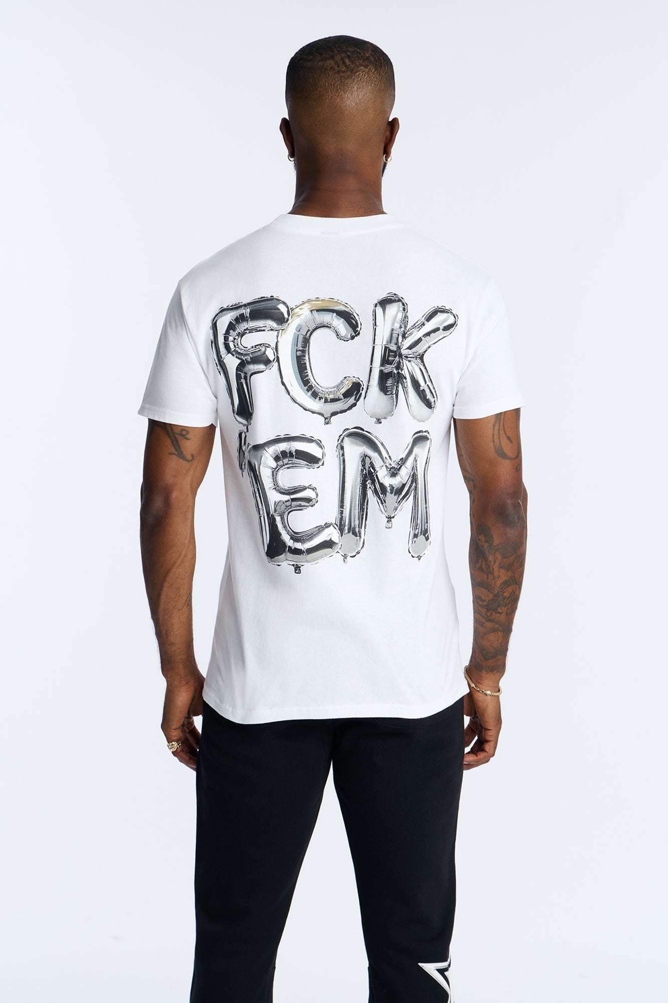 FCK EM Short Sleeve Tee - White Fashion Nova