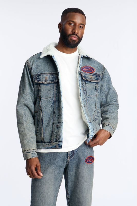 Von Dutch Pinston Denim Trucker Jacket - Vintage Wash Fashion Nova