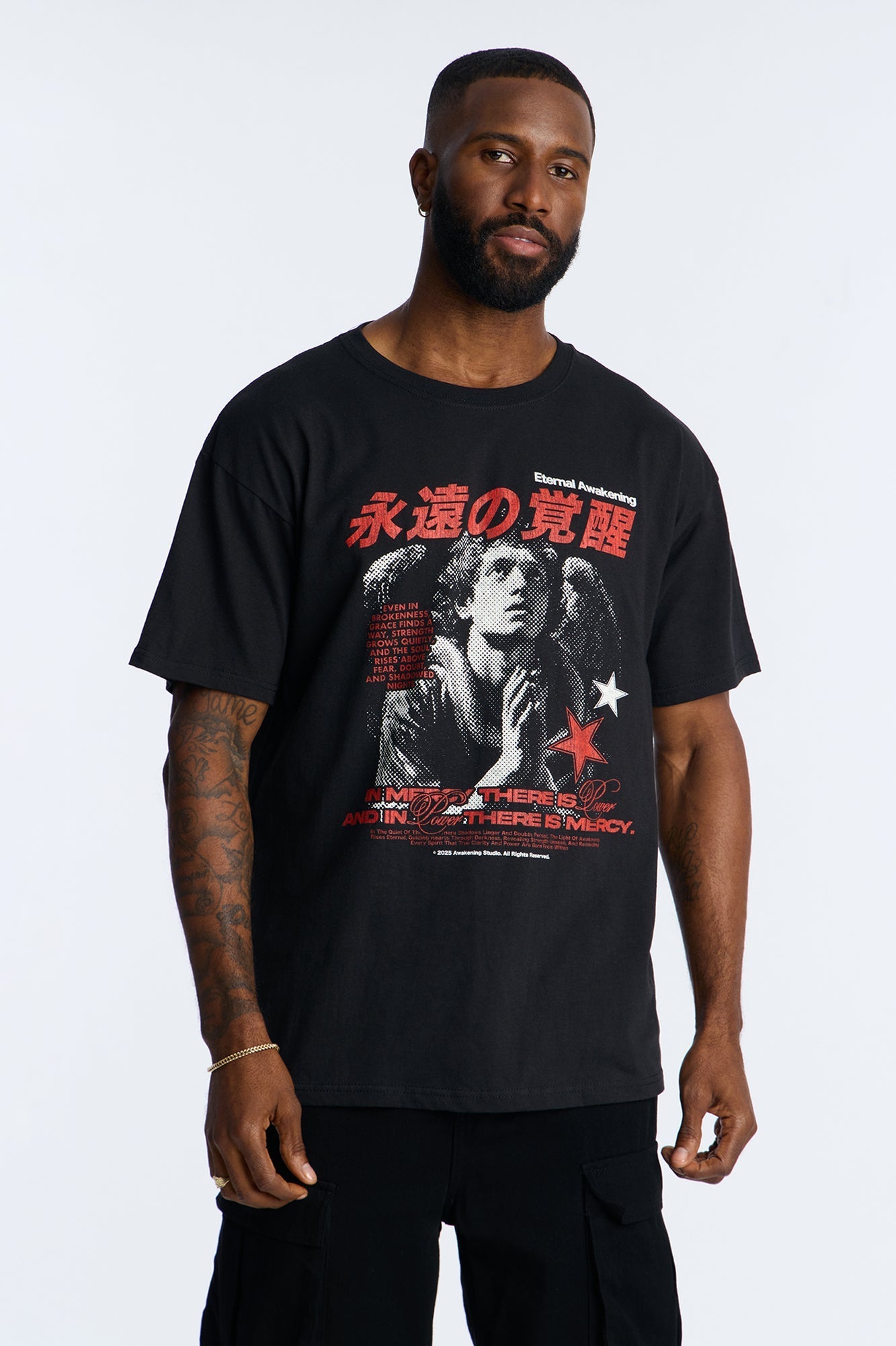 Eternal Mercy Awakening Short Sleeve Tee - Black Fashion Nova