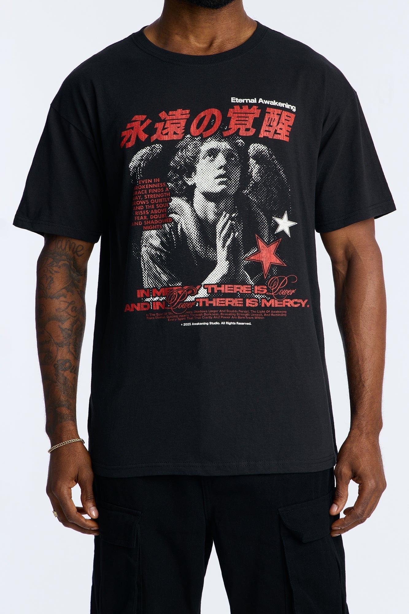 Eternal Mercy Awakening Short Sleeve Tee - Black Fashion Nova