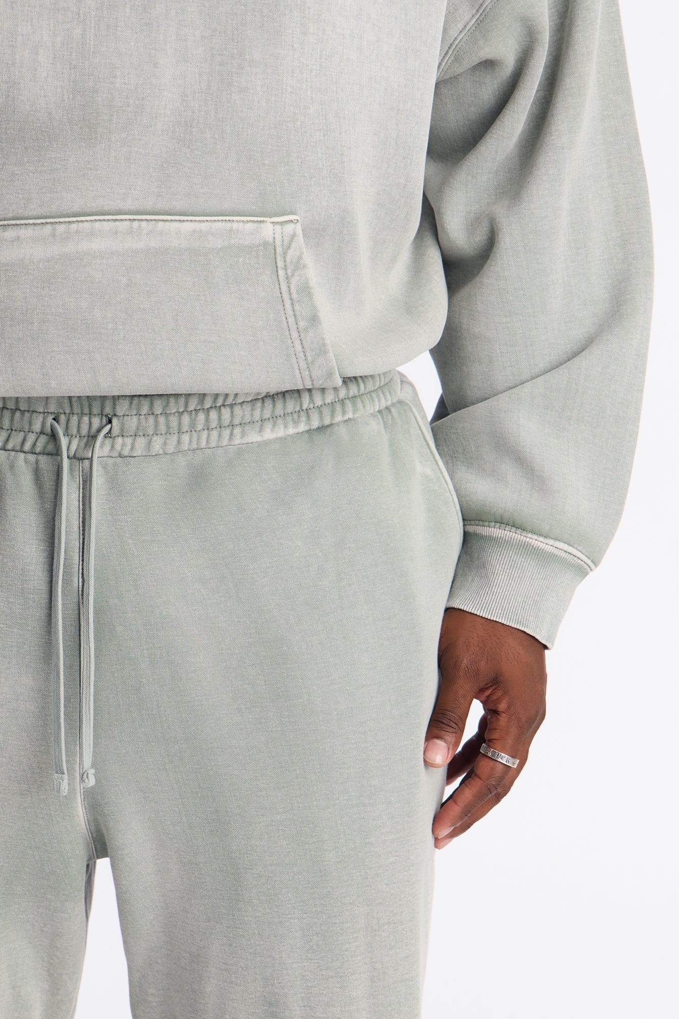 Acid Wash Heavyweight Slim Flare Sweatpants - Sage Fashion Nova