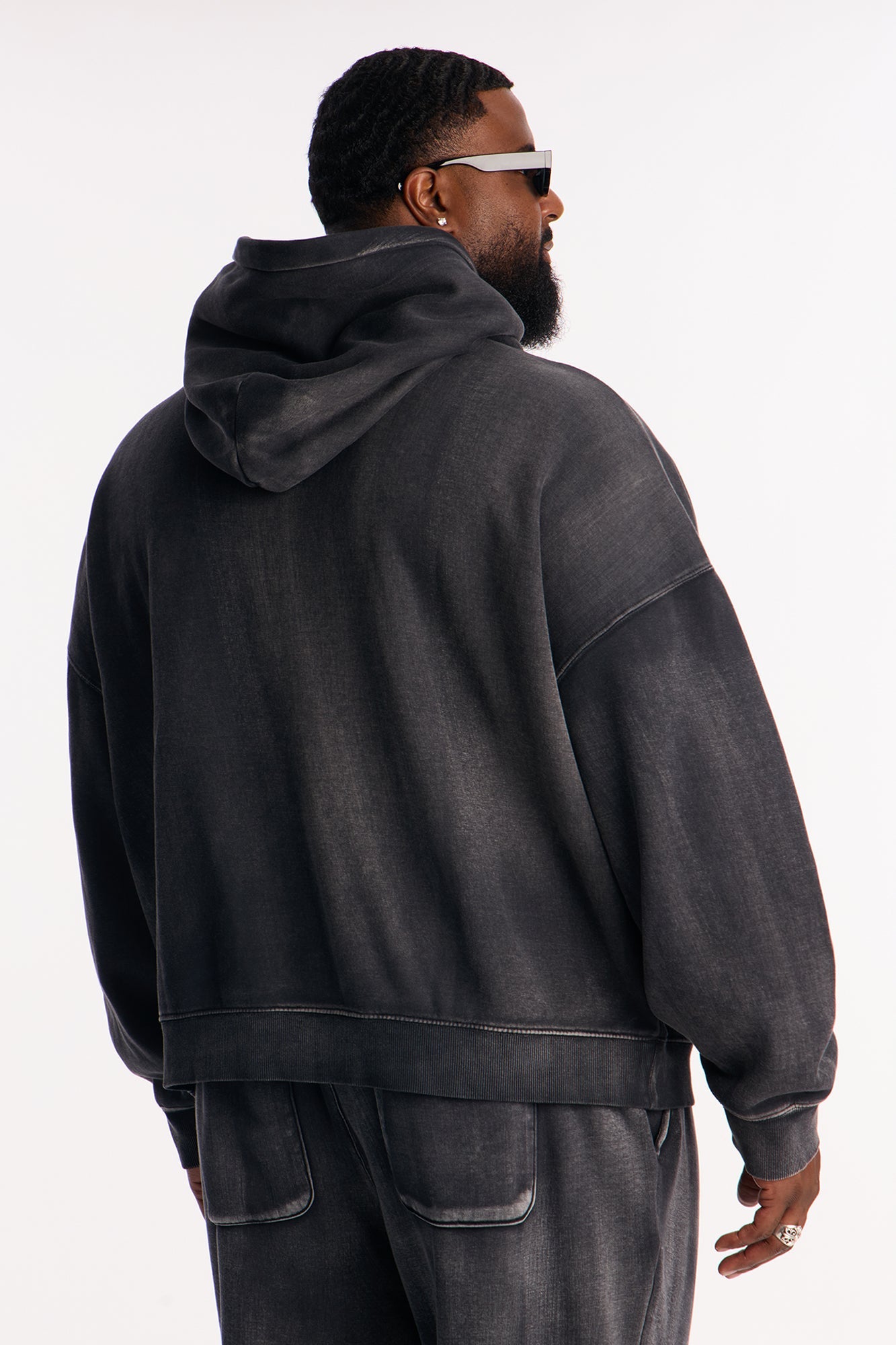 Acid Wash Oversized Heavyweight Hoodie - Black Fashion Nova