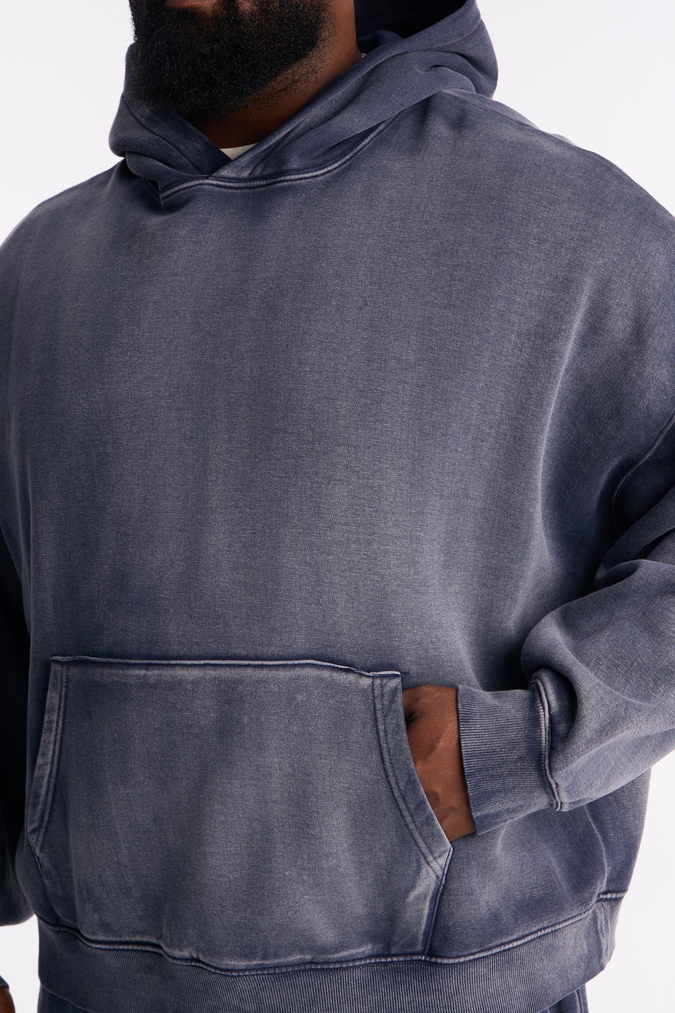 Acid Wash Oversized Heavyweight Hoodie - Navy Fashion Nova