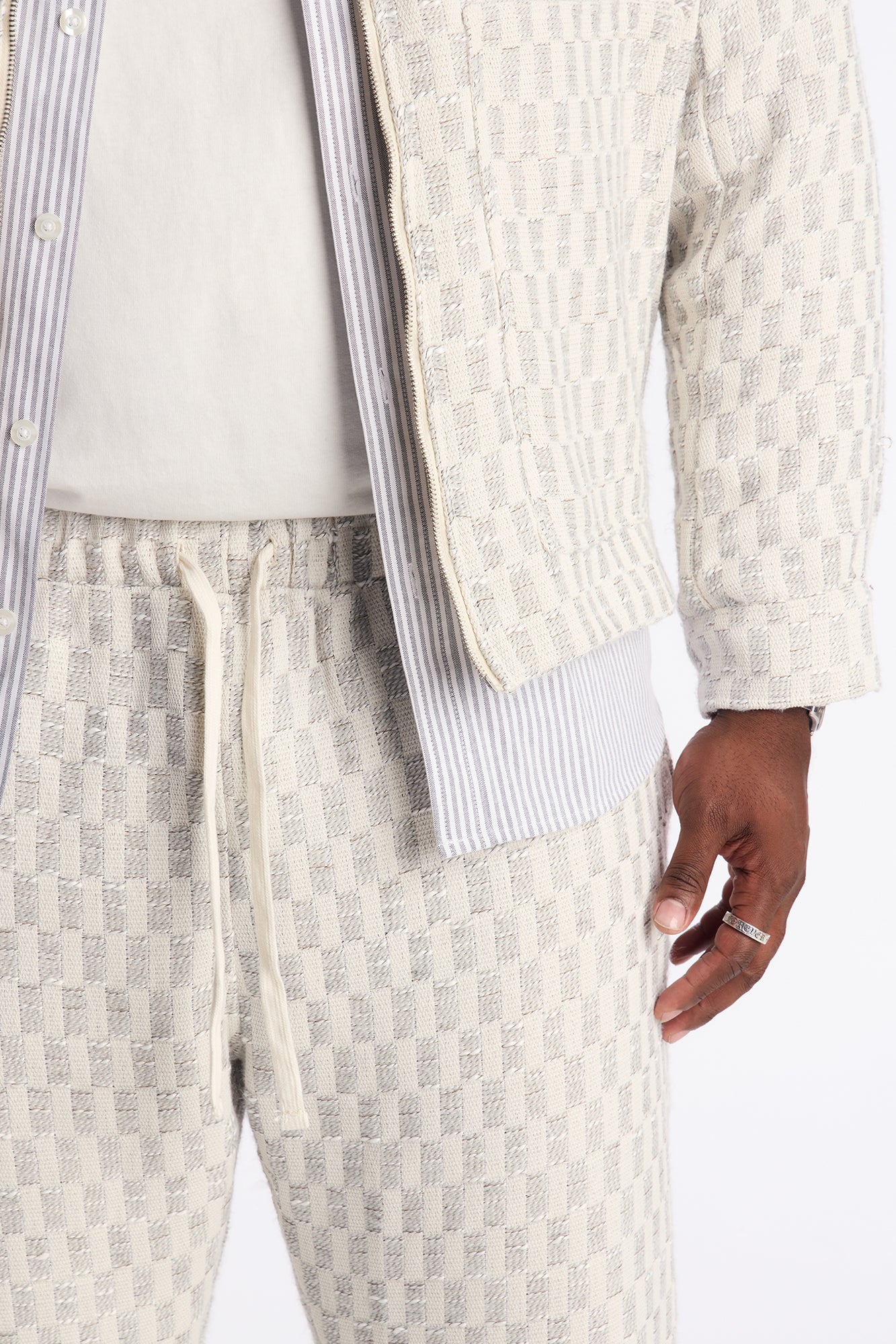 Slim Slit Flare Checker Pant - Cream Fashion Nova