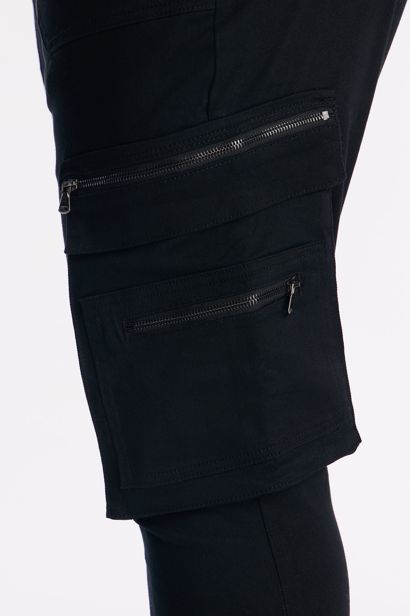 Stacked Skinny Take A Stroll Cargo Zipper Jean - Black Fashion Nova
