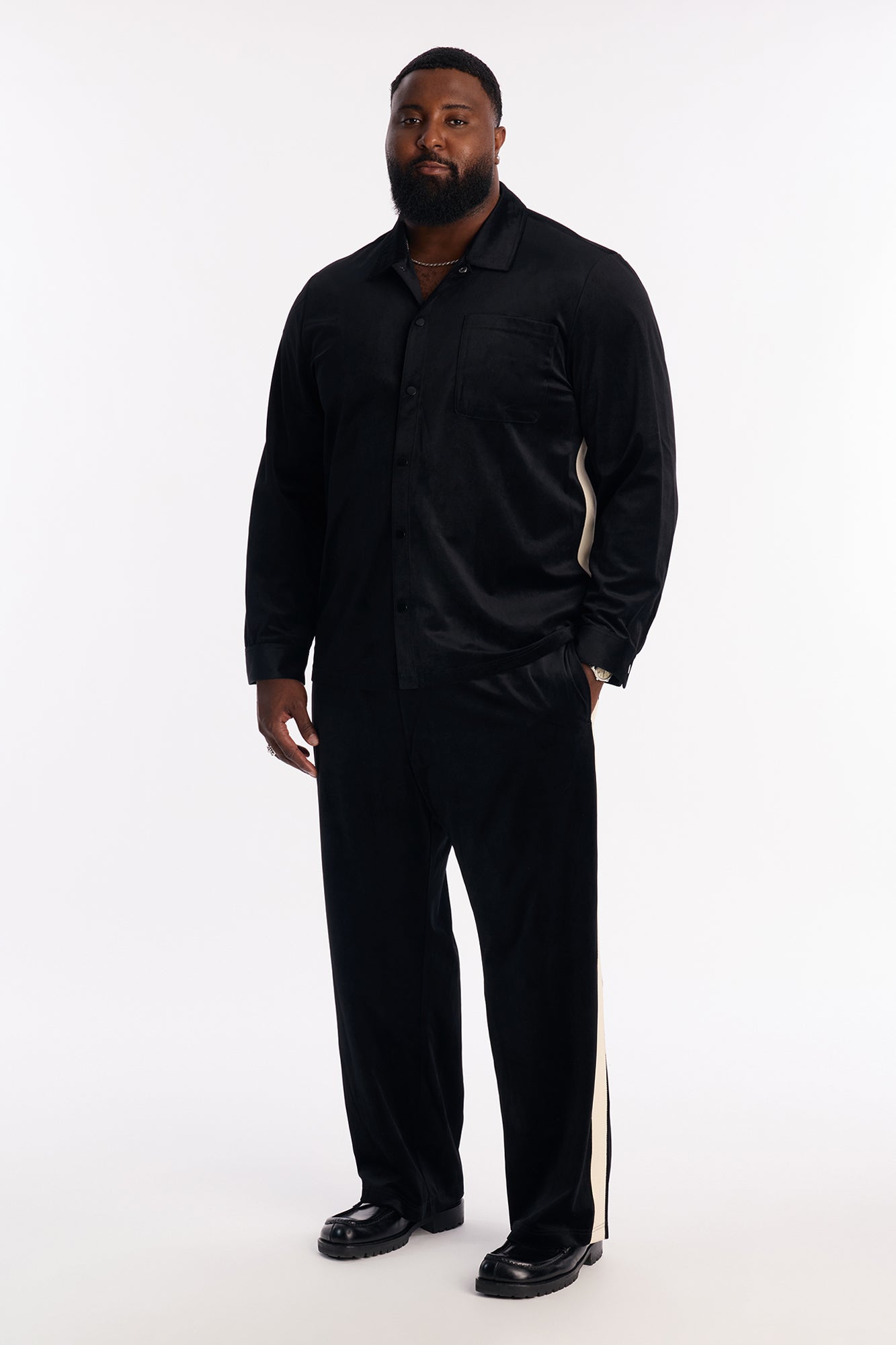 Straight Crescent Track Pant - Black Fashion Nova