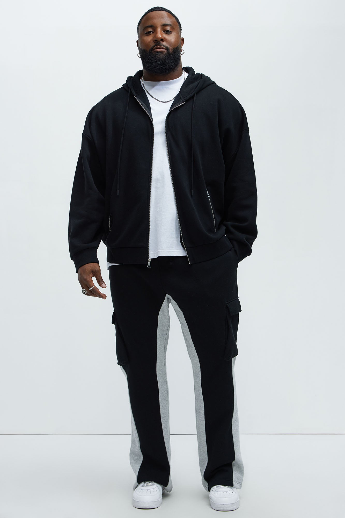Tyson Stash Oversized Zip Up Hoodie - Black Fashion Nova
