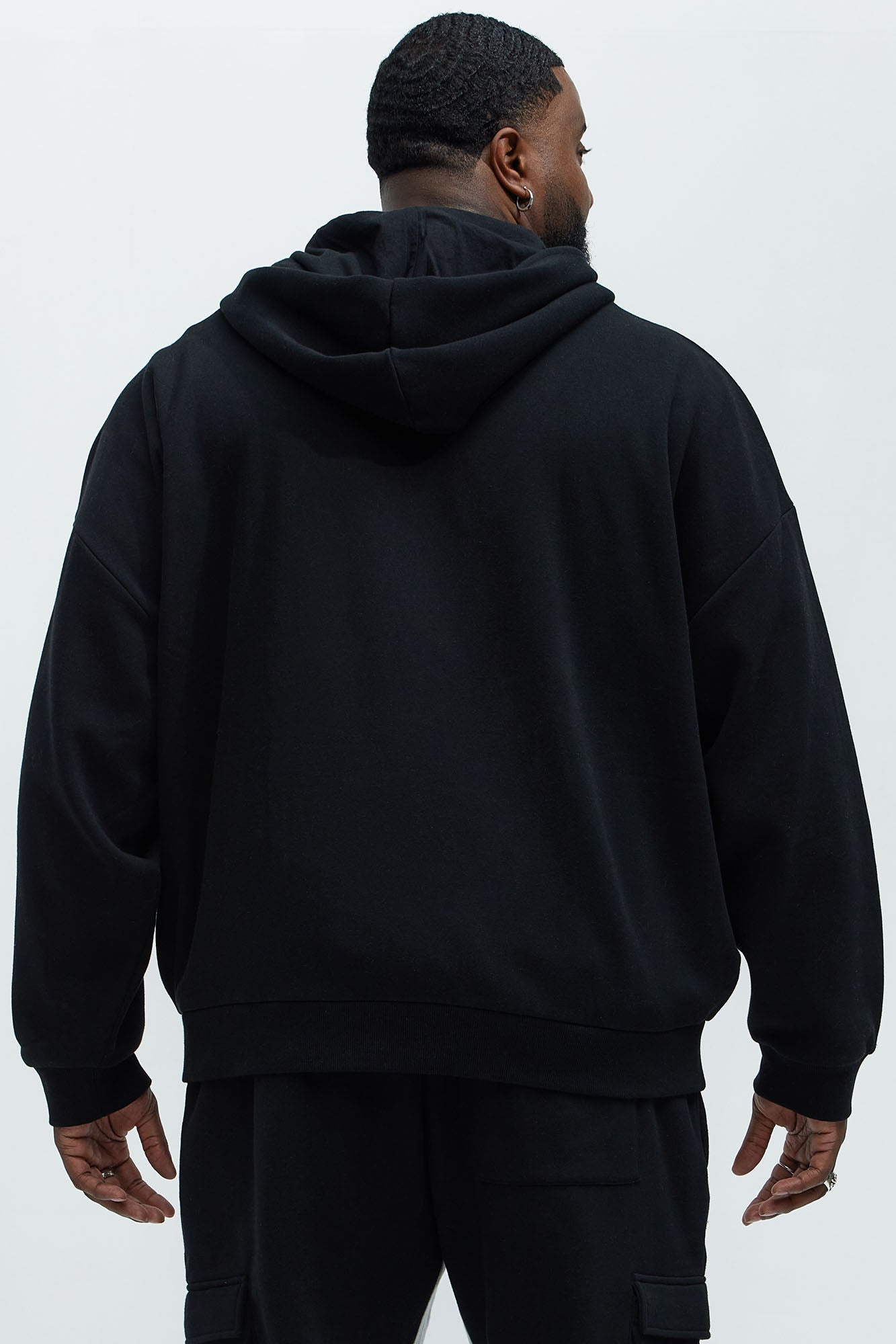 Tyson Stash Oversized Zip Up Hoodie - Black Fashion Nova