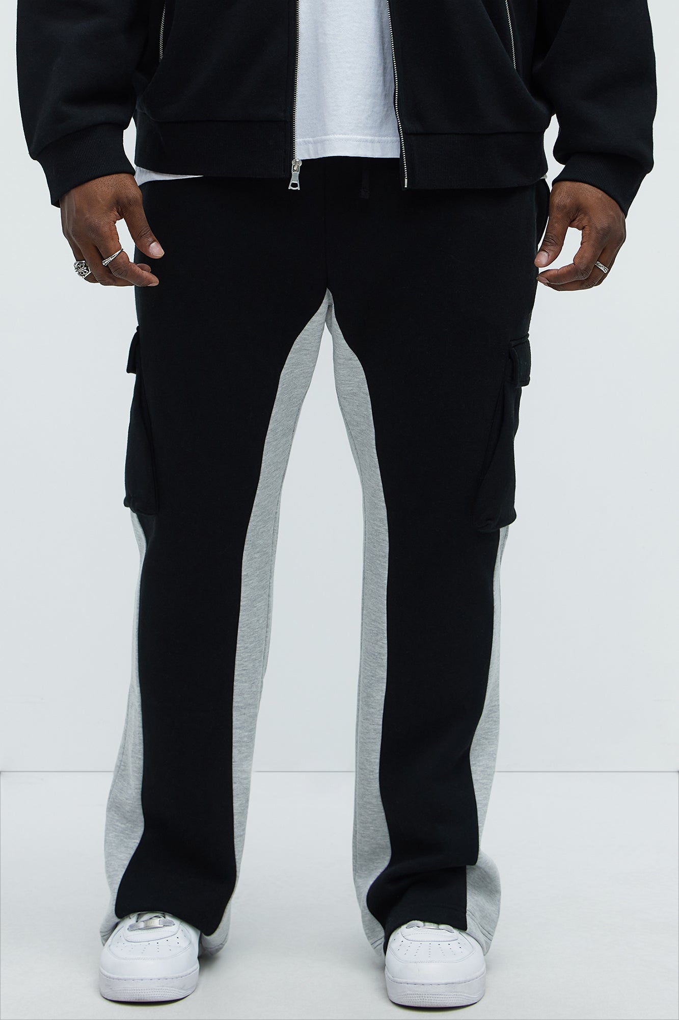 Tyson Flared Cargo Sweatpants - Black Fashion Nova