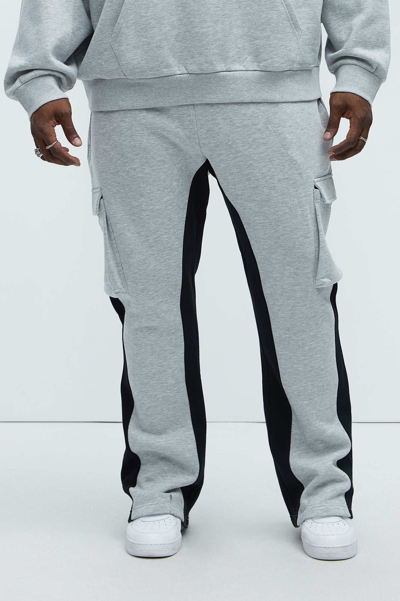Tyson Flared Cargo Sweatpants - Heather Grey Fashion Nova