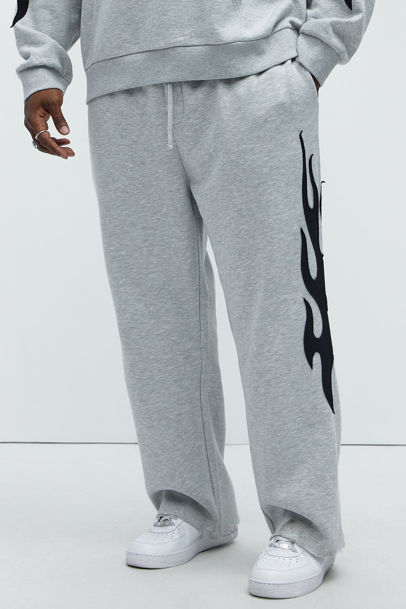 Flame Time Tyson Straight Sweatpants - Heather Grey Fashion Nova