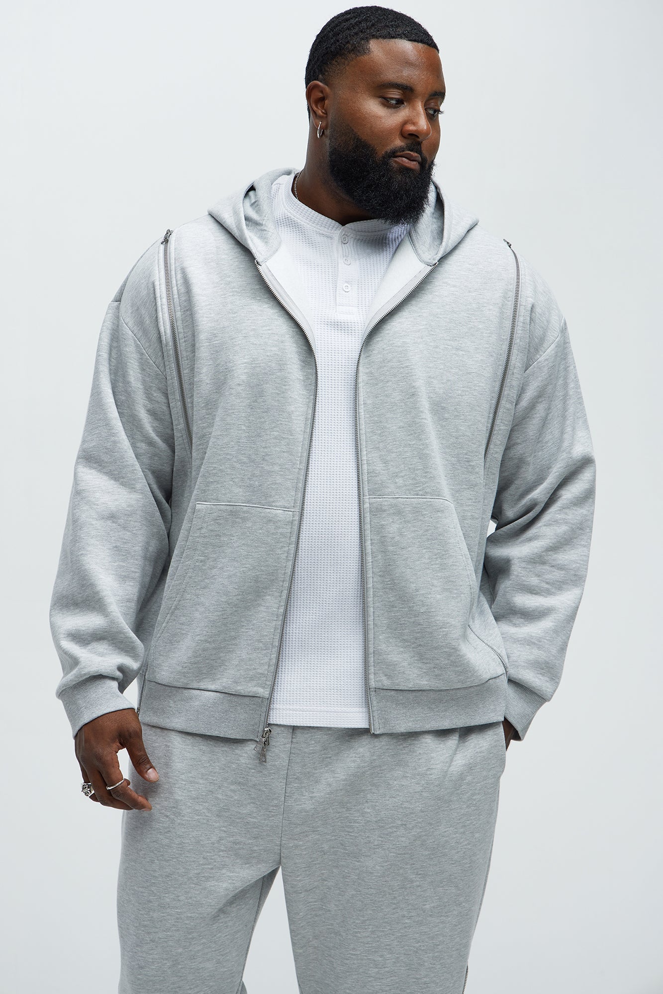 Tyson Stay Away Zip Up Hoodie - Heather Grey Fashion Nova