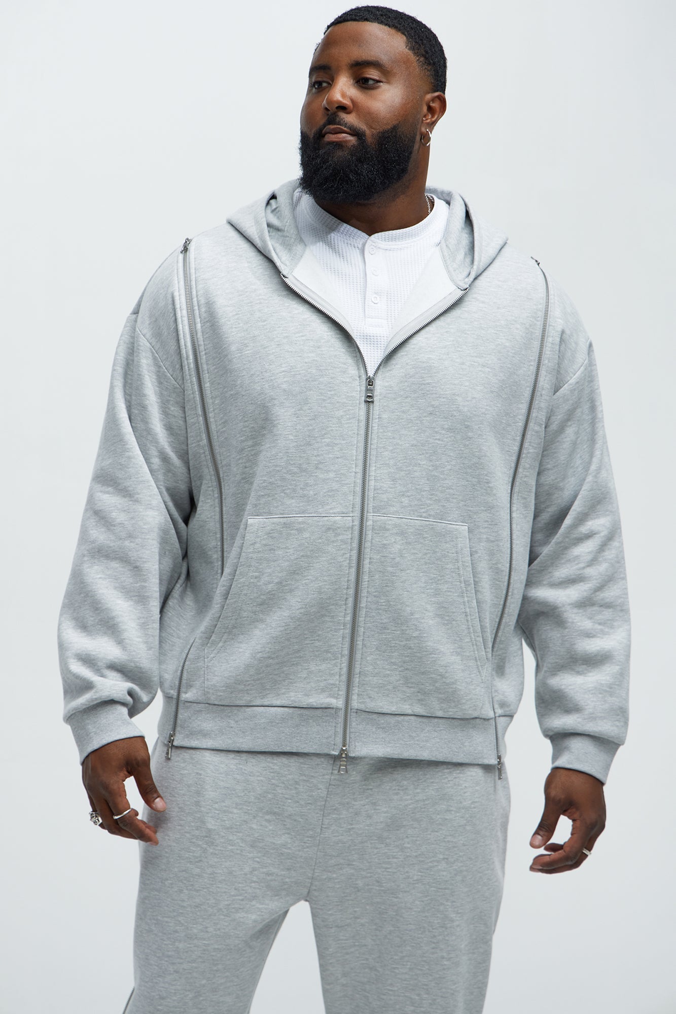 Tyson Stay Away Zip Up Hoodie - Heather Grey Fashion Nova