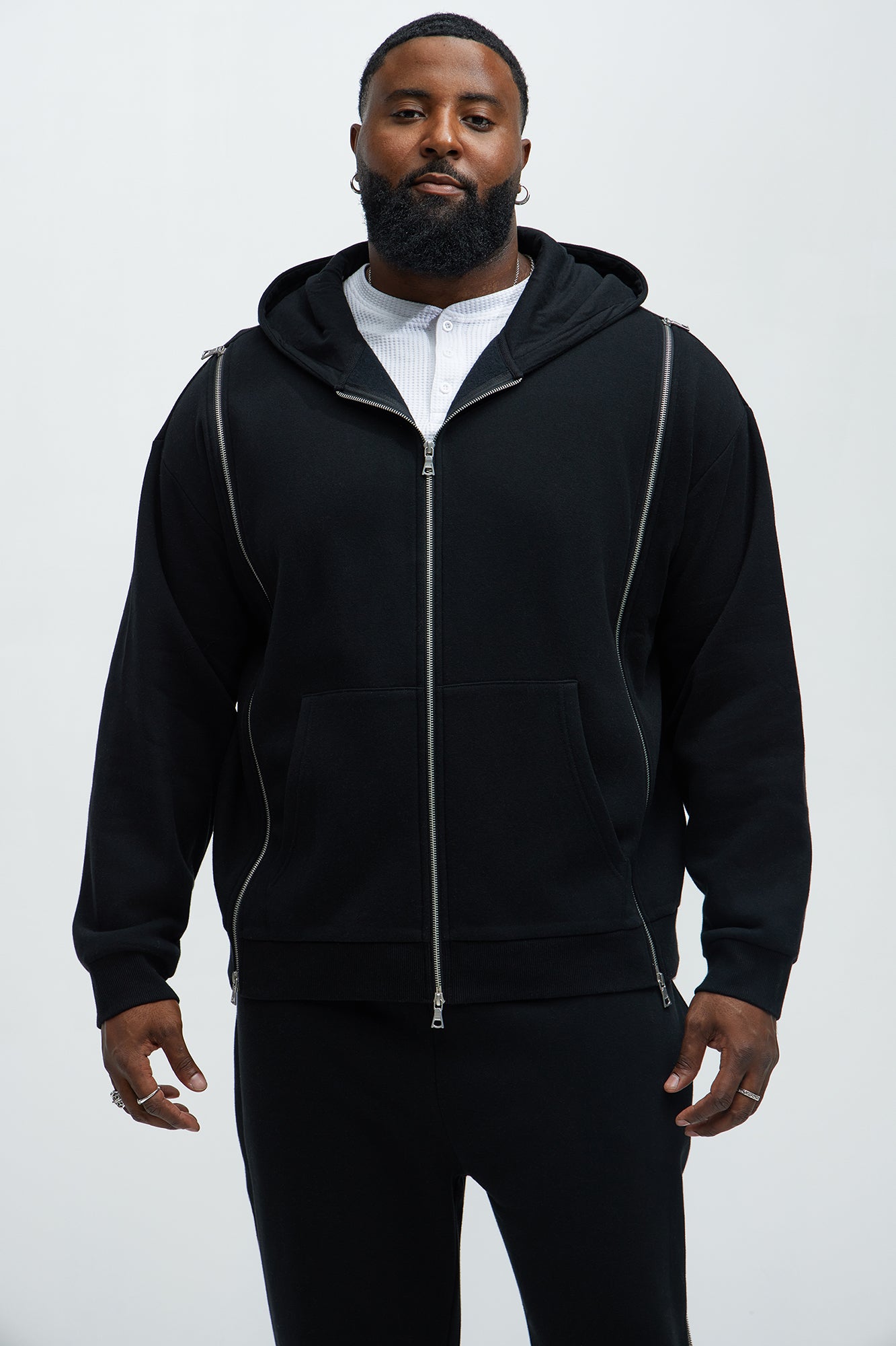 Tyson Stay Away Zip Up Hoodie - Black Fashion Nova
