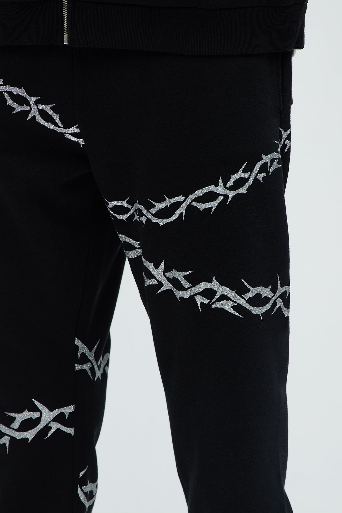 Tyson Barbed Wire Oversized Heavy Jogger - Black Fashion Nova