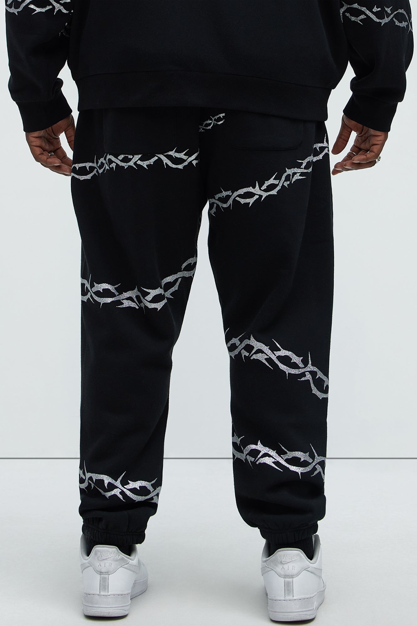 Tyson Barbed Wire Oversized Heavy Jogger - Black Fashion Nova
