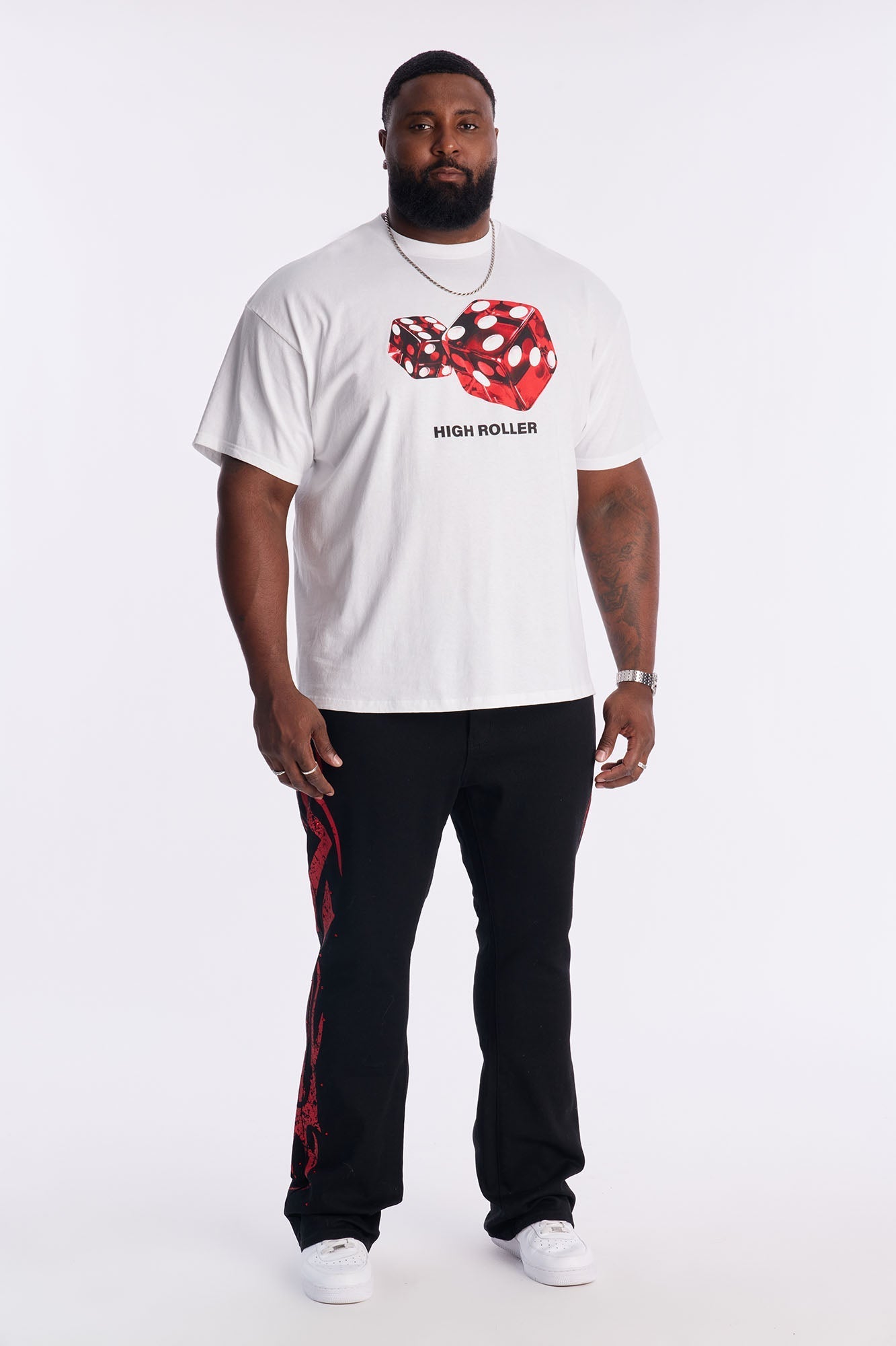 High Roller Suite Short Sleeve Tee - White Fashion Nova