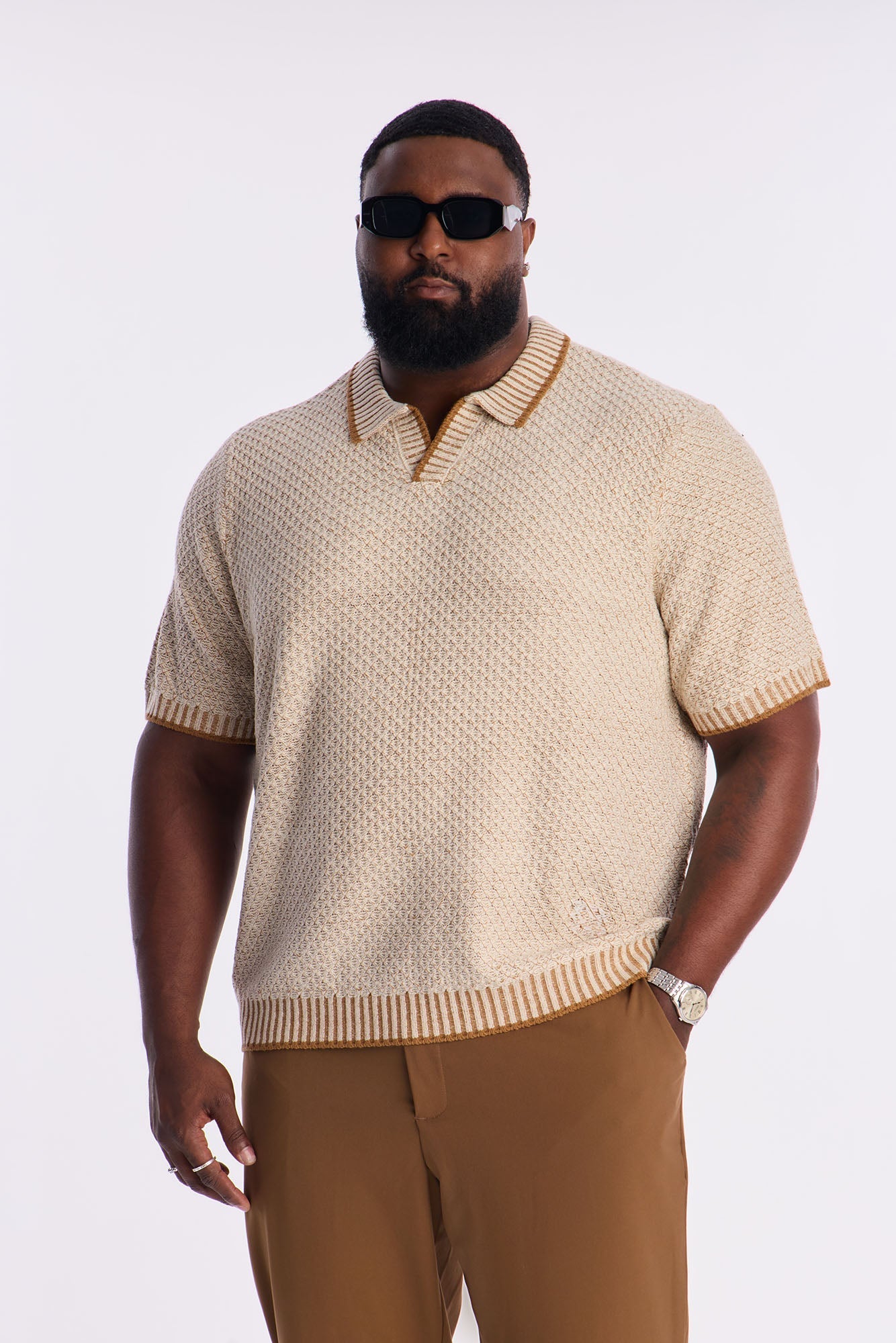 Knit Mercer Johnny Polo - Brown Fashion Nova