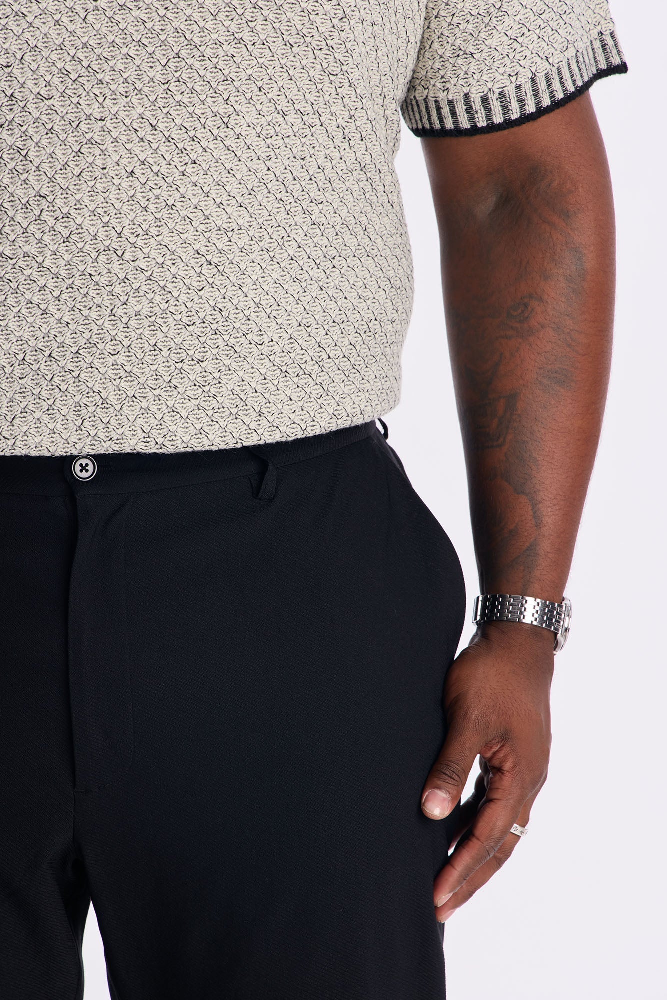 Slim Modern Gabardine Slit Flared Trouser - Black Fashion Nova