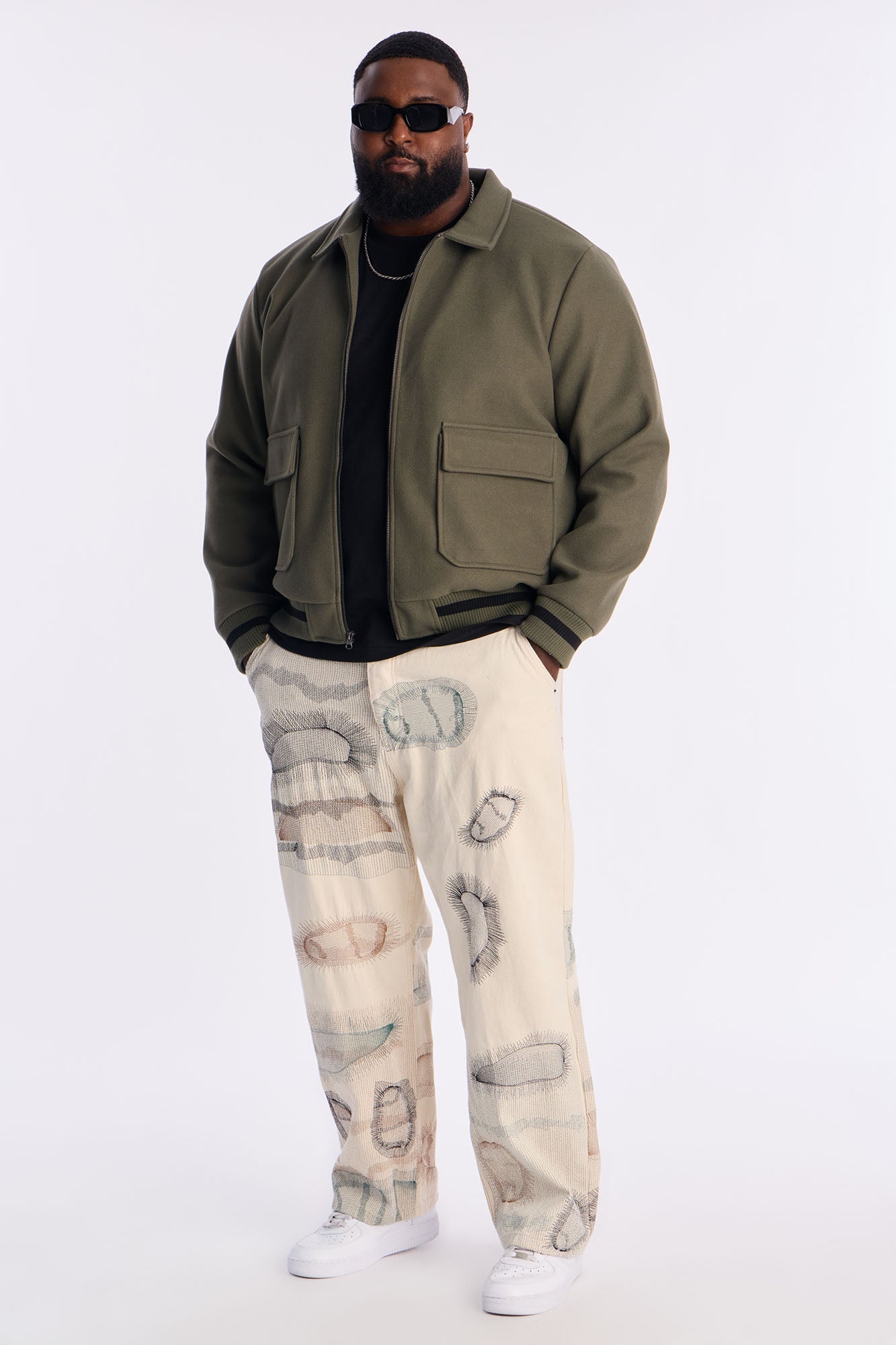 Century Repaired Baggy Jeans - Off White Fashion Nova
