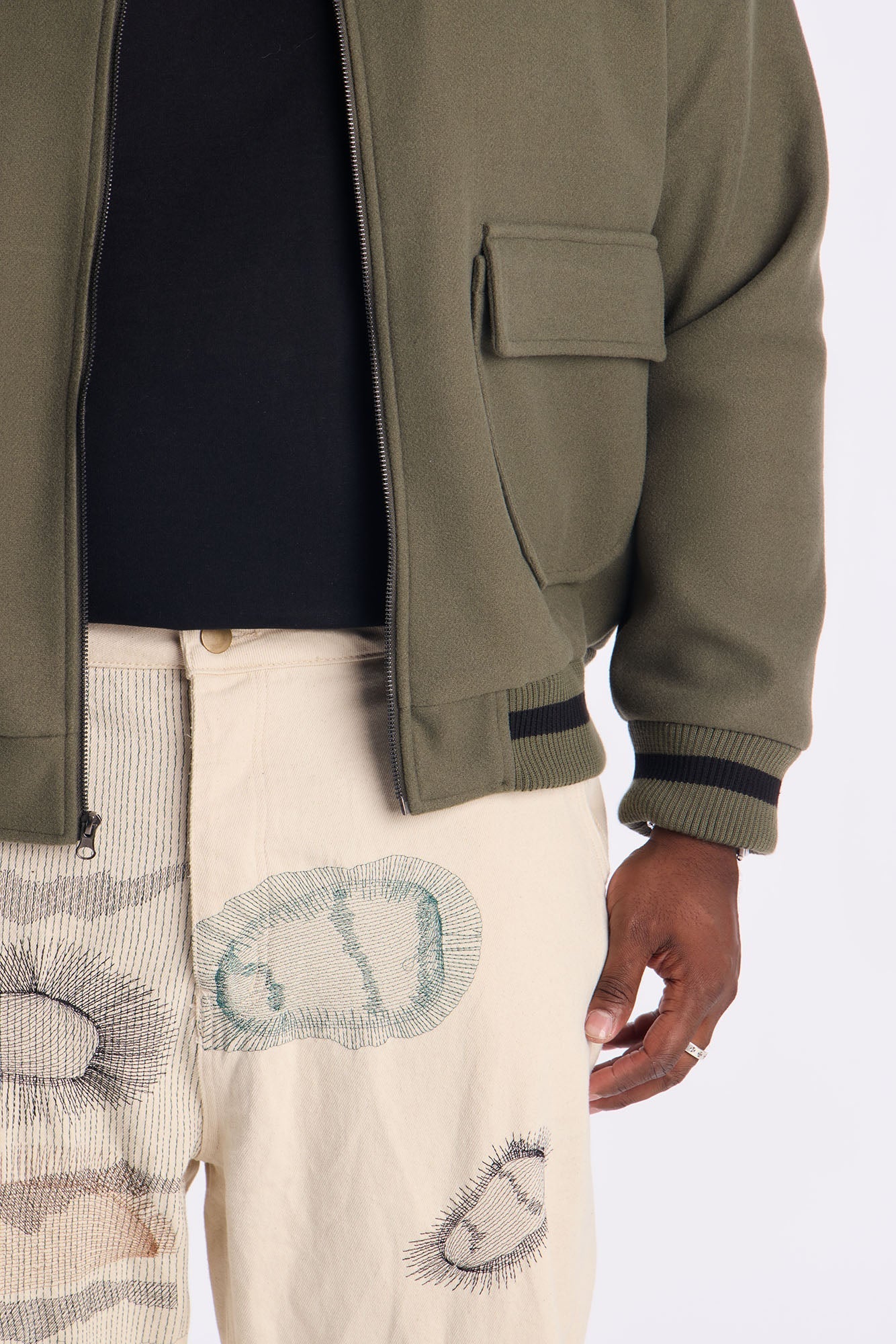 Century Repaired Baggy Jeans - Off White Fashion Nova