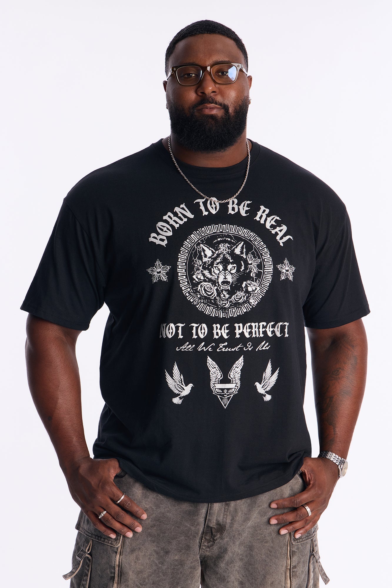 Born Too Real Short Sleeve Tee - Black Fashion Nova