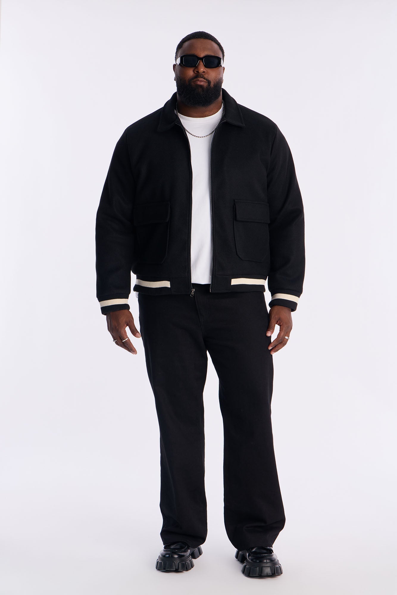 Retro Rib Wool Varsity Jacket - Black Fashion Nova
