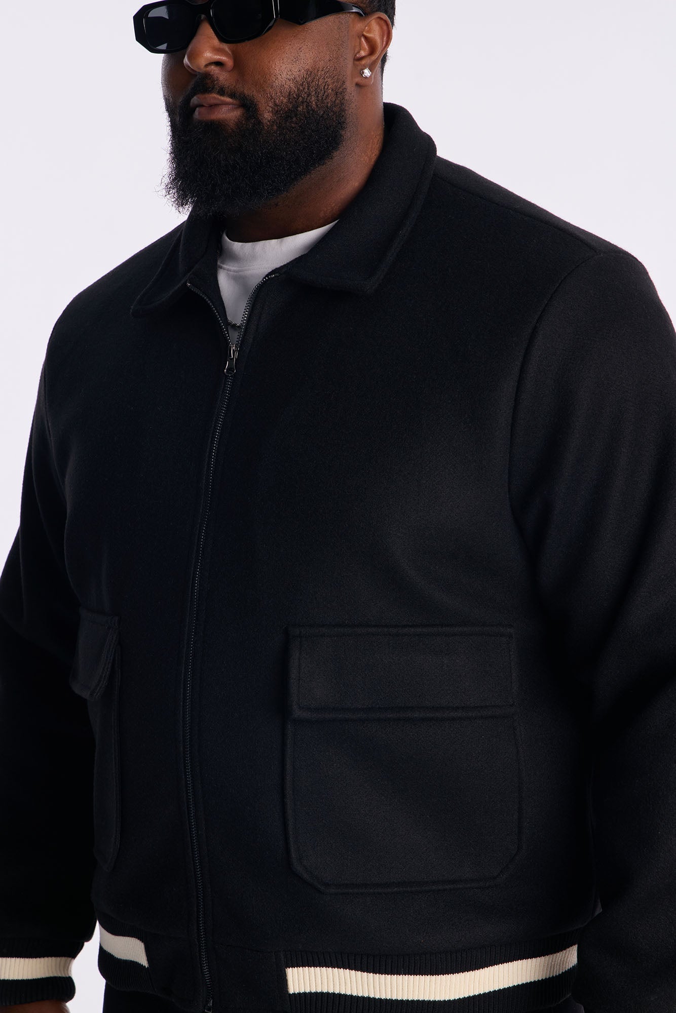 Retro Rib Wool Varsity Jacket - Black Fashion Nova