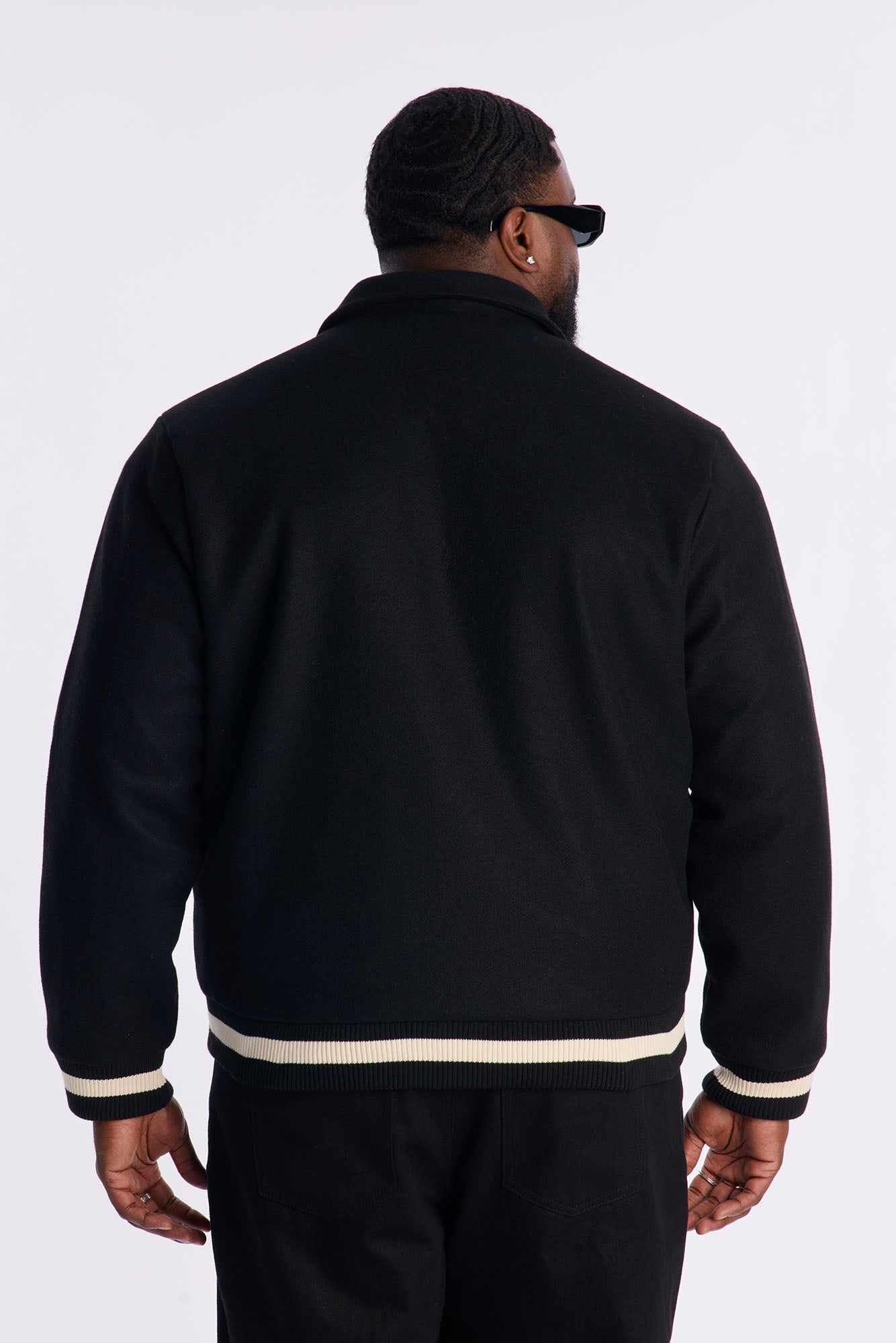 Retro Rib Wool Varsity Jacket - Black Fashion Nova