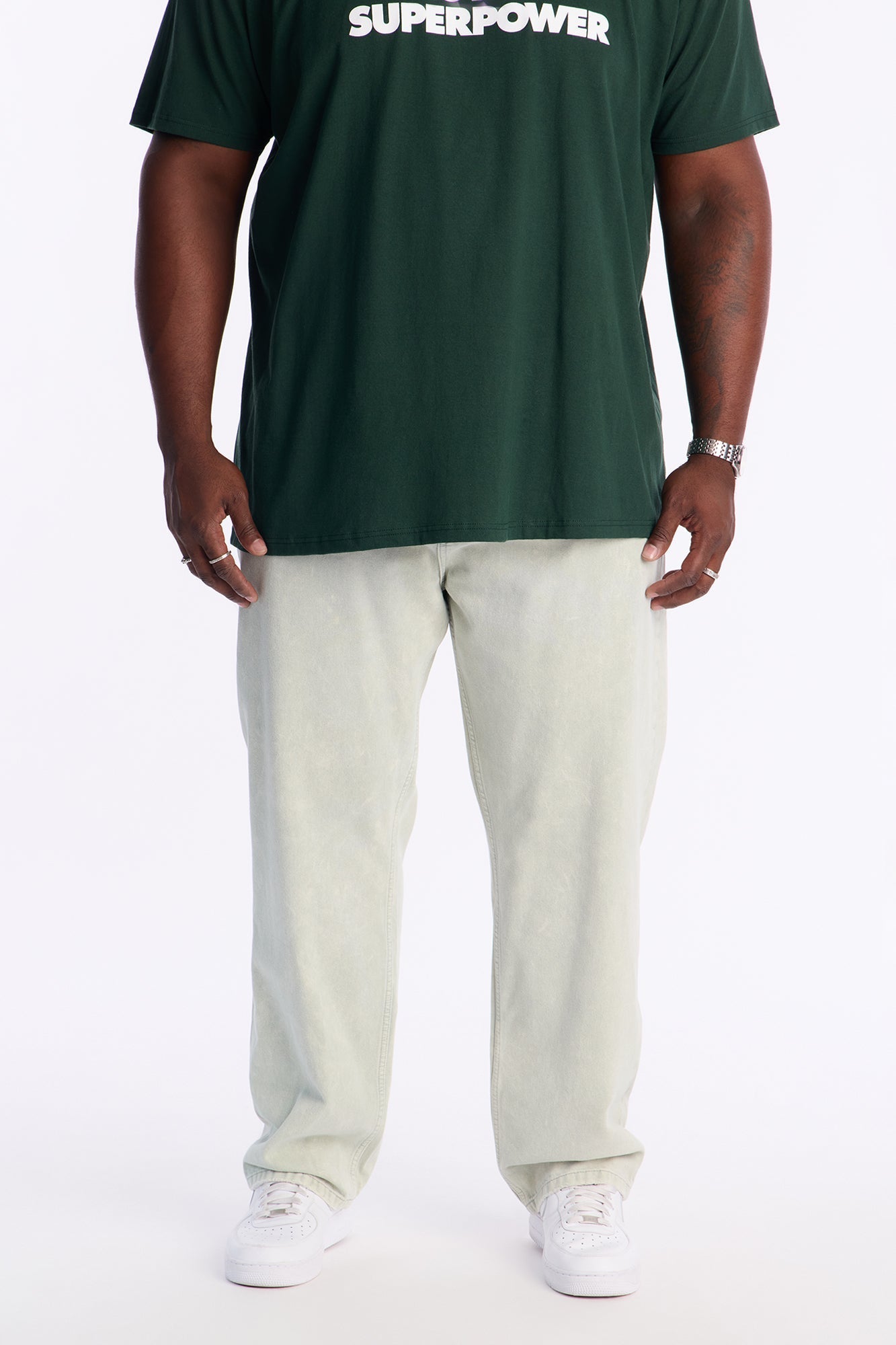 Straight Chalked Up Jean - Green Fashion Nova
