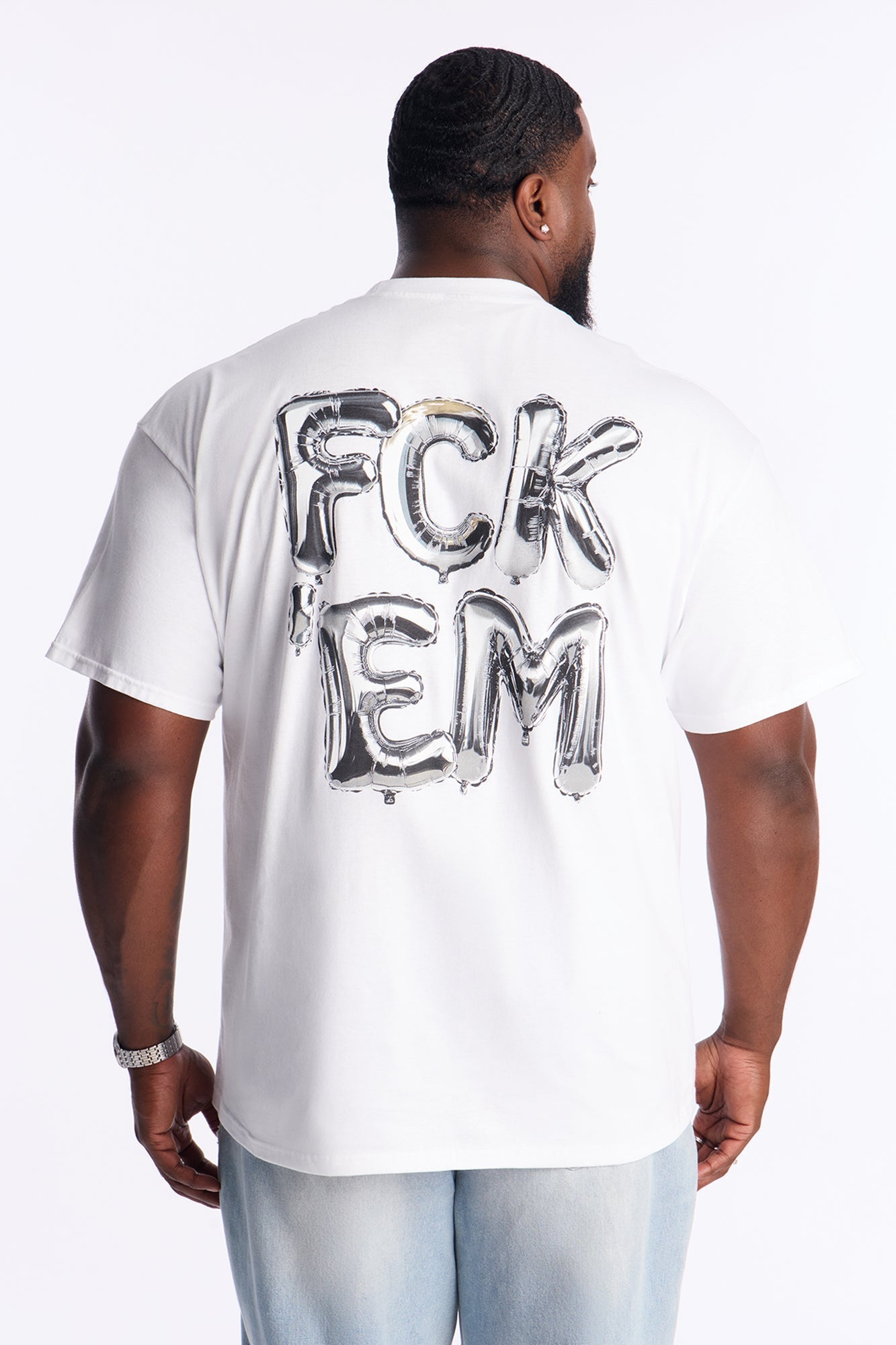 FCK EM Short Sleeve Tee - White Fashion Nova